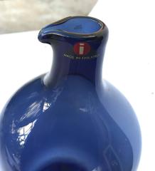 Timo Sarpaneva Dark Blue "Bird Bottle" for Iittala, Finland, 1950