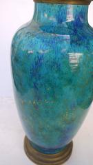 Art Deco, Fine Faience Vase by Sevres Gilt Bronze Cf Paul Millet, circa 1920