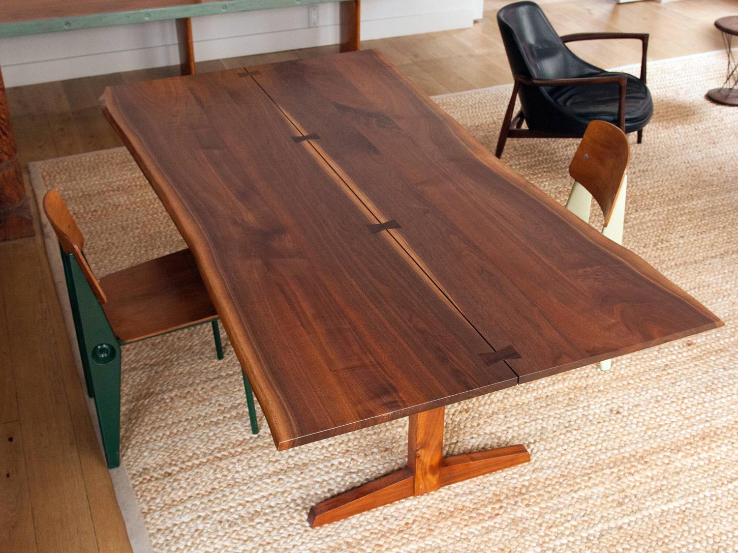 Nakashima Trestle Dining Table with Rosewood Butterfly Joints at