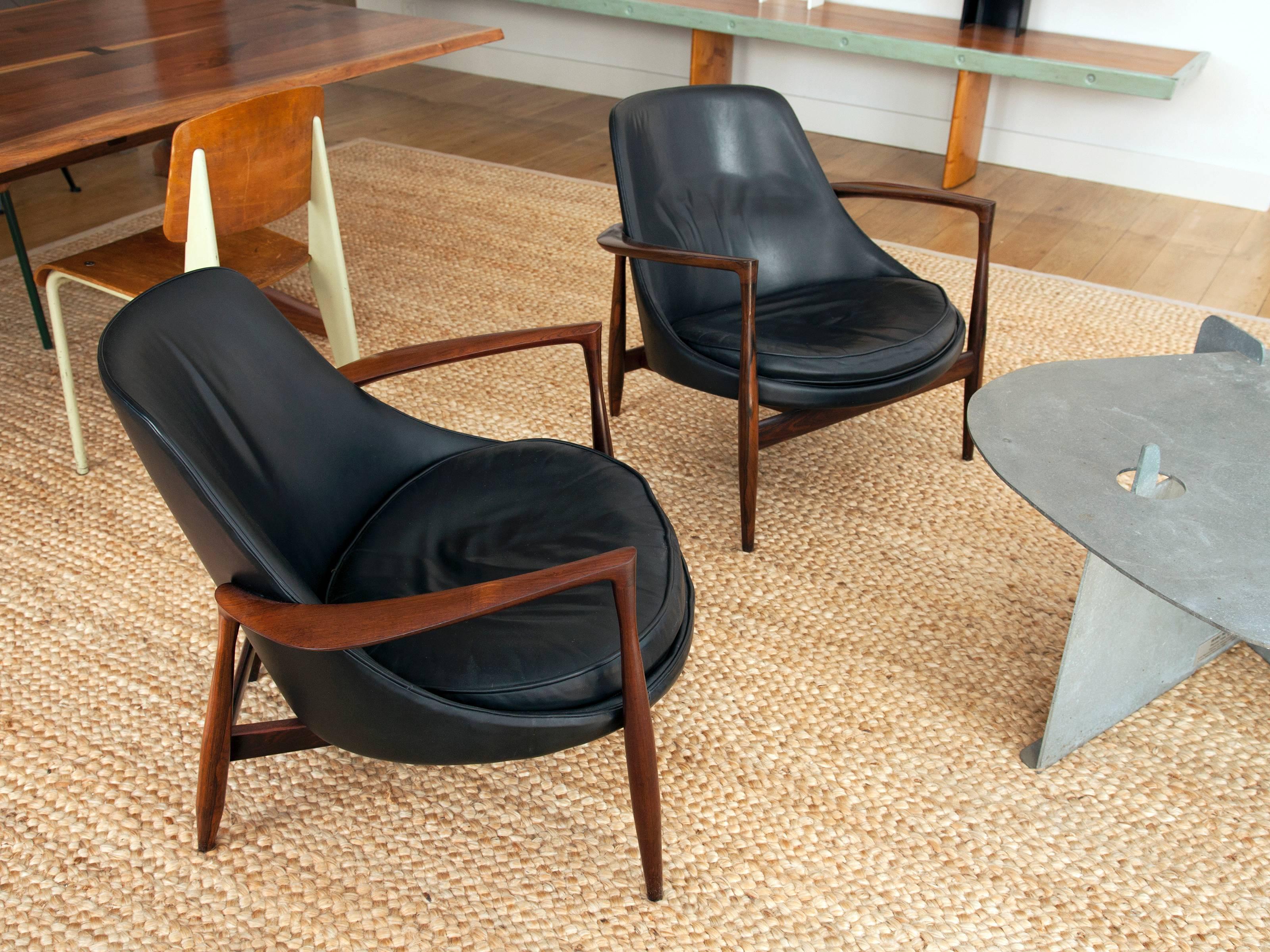 Mid-Century Modern Exceptional Pair of Rosewood Elizabeth Chairs by Ib Kofod-Larsen