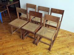 Pierre Jeanneret Rare Set of Six Chairs, Model No.PJ-SI-54-A