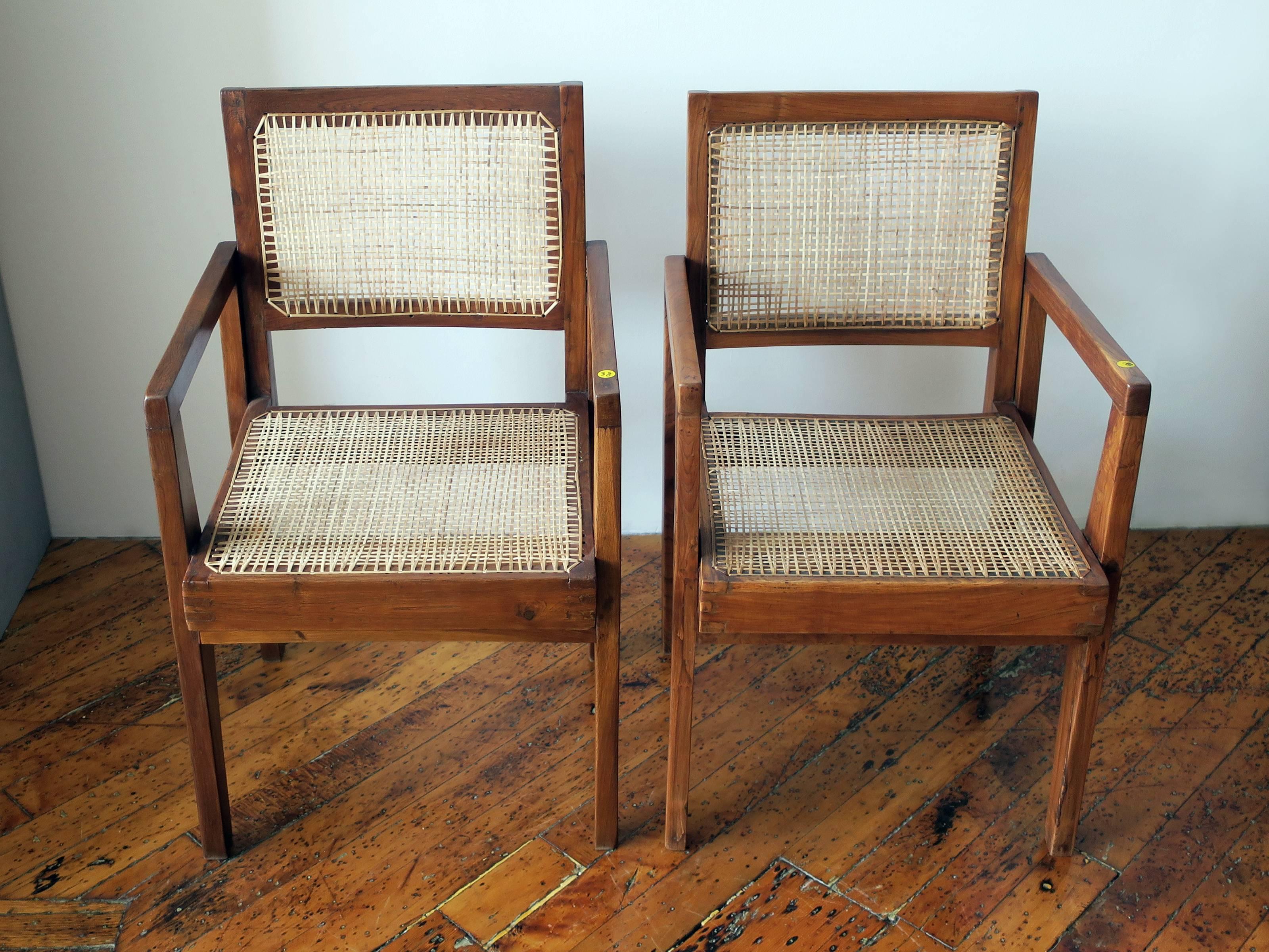 Indian Pierre Jeanneret Pair of Take Down Armchairs, circa 1955-60