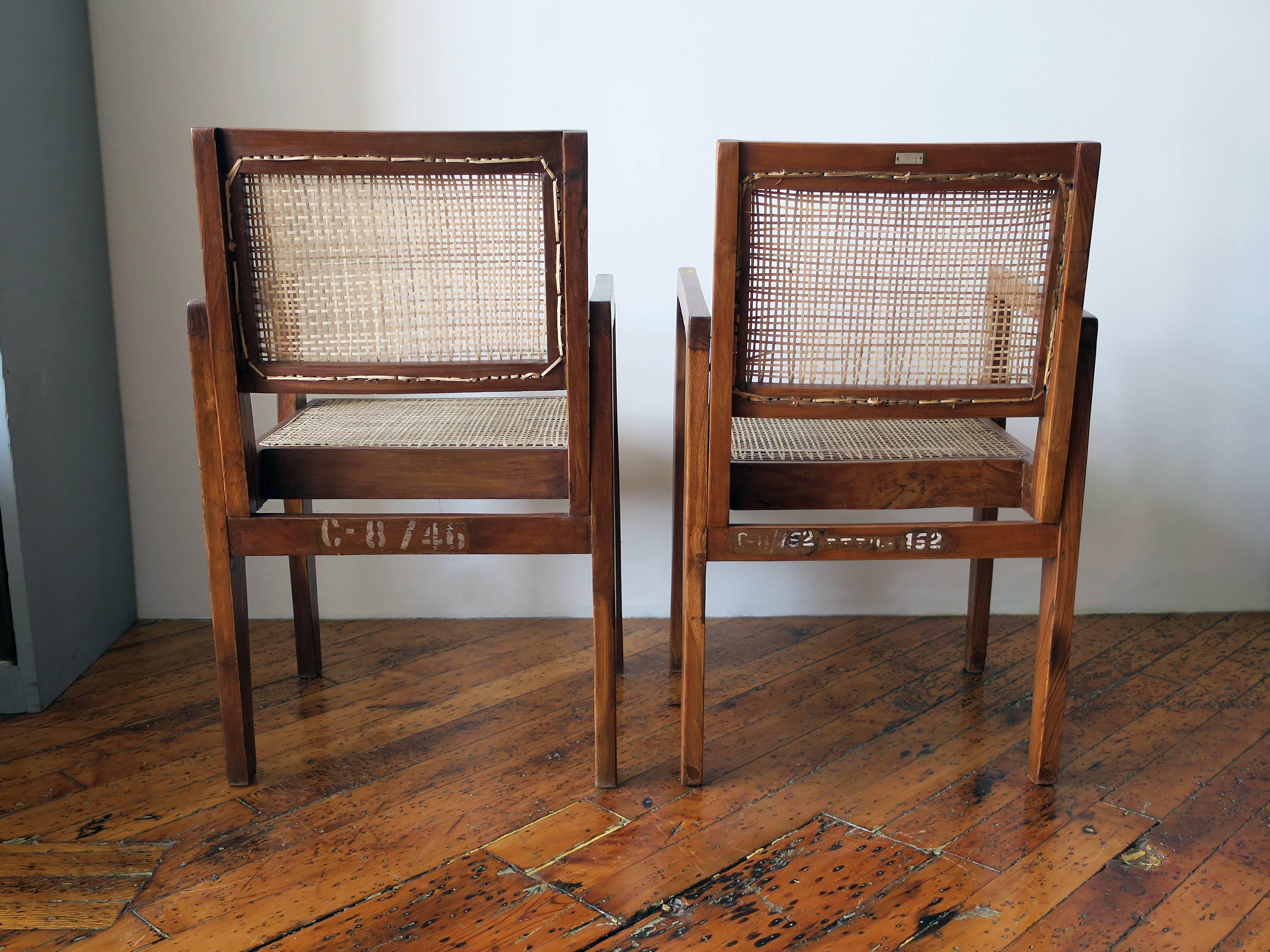 Pierre Jeanneret Pair of Take Down Armchairs, circa 1955-60 In Excellent Condition In Brooklyn, NY