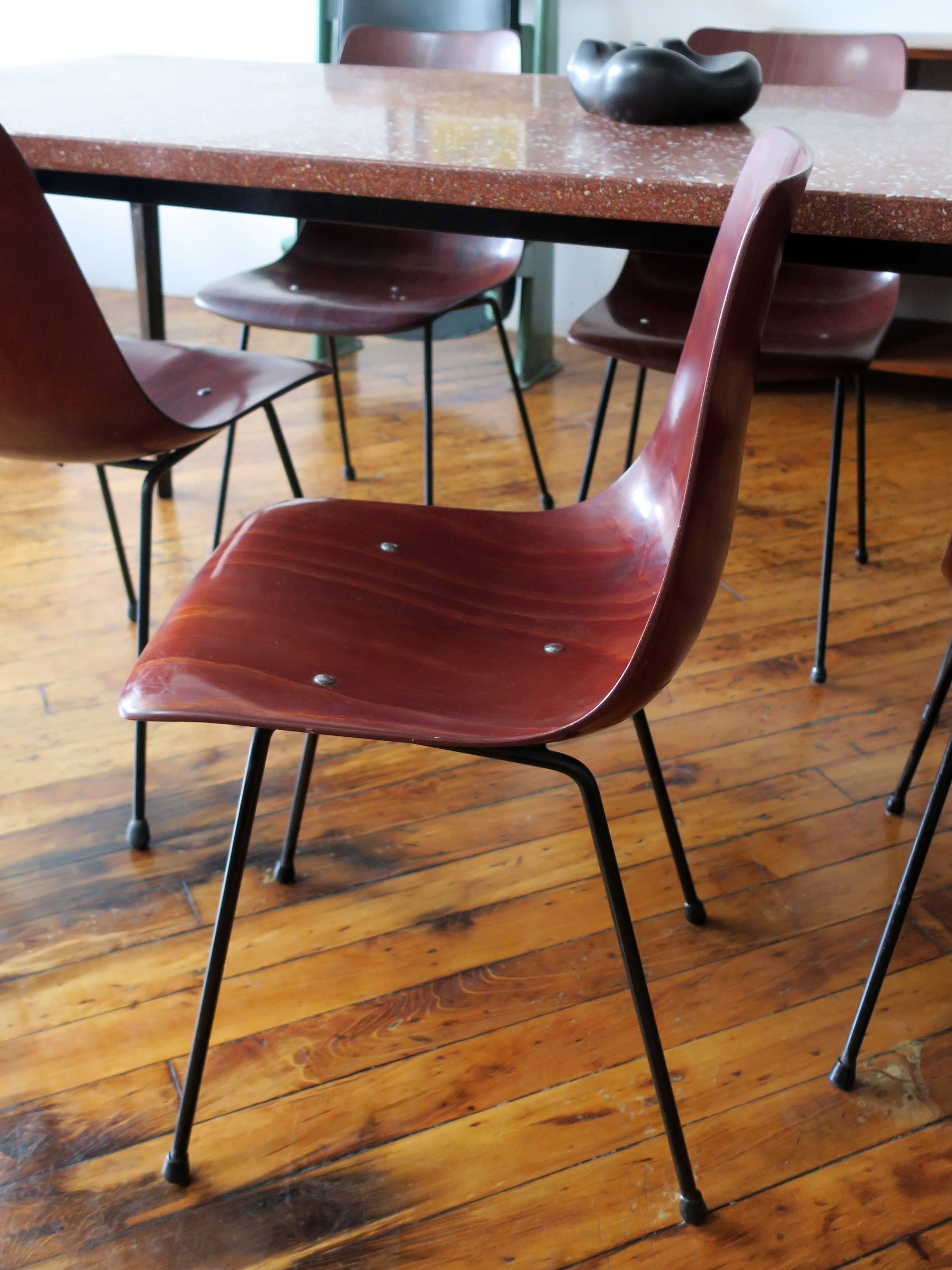 Indian Pierre Paulin Set of Six CM131 Dining Chairs, circa 1954