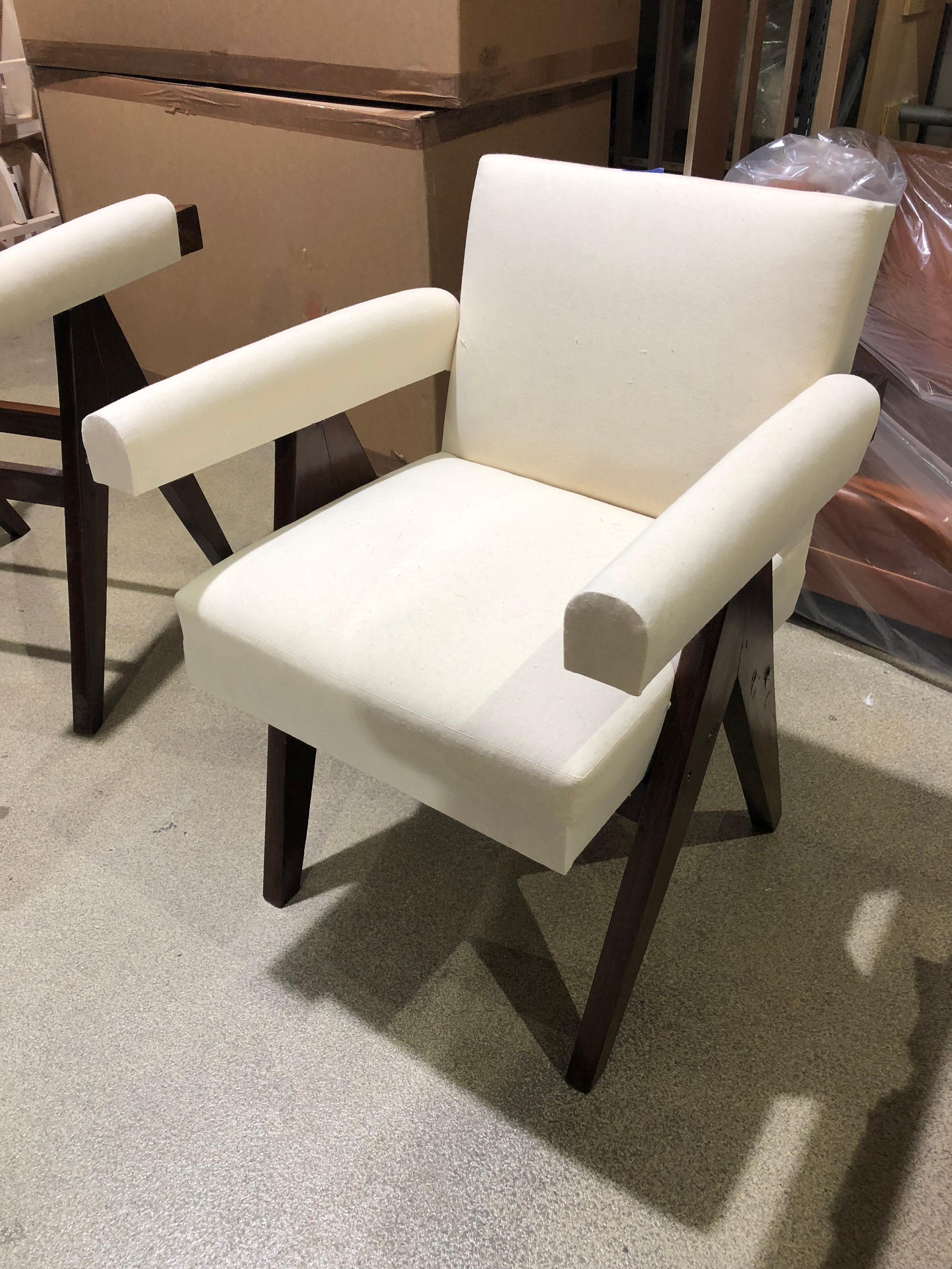 20th Century Pierre Jeanneret Pair of Unrestored Office Chairs