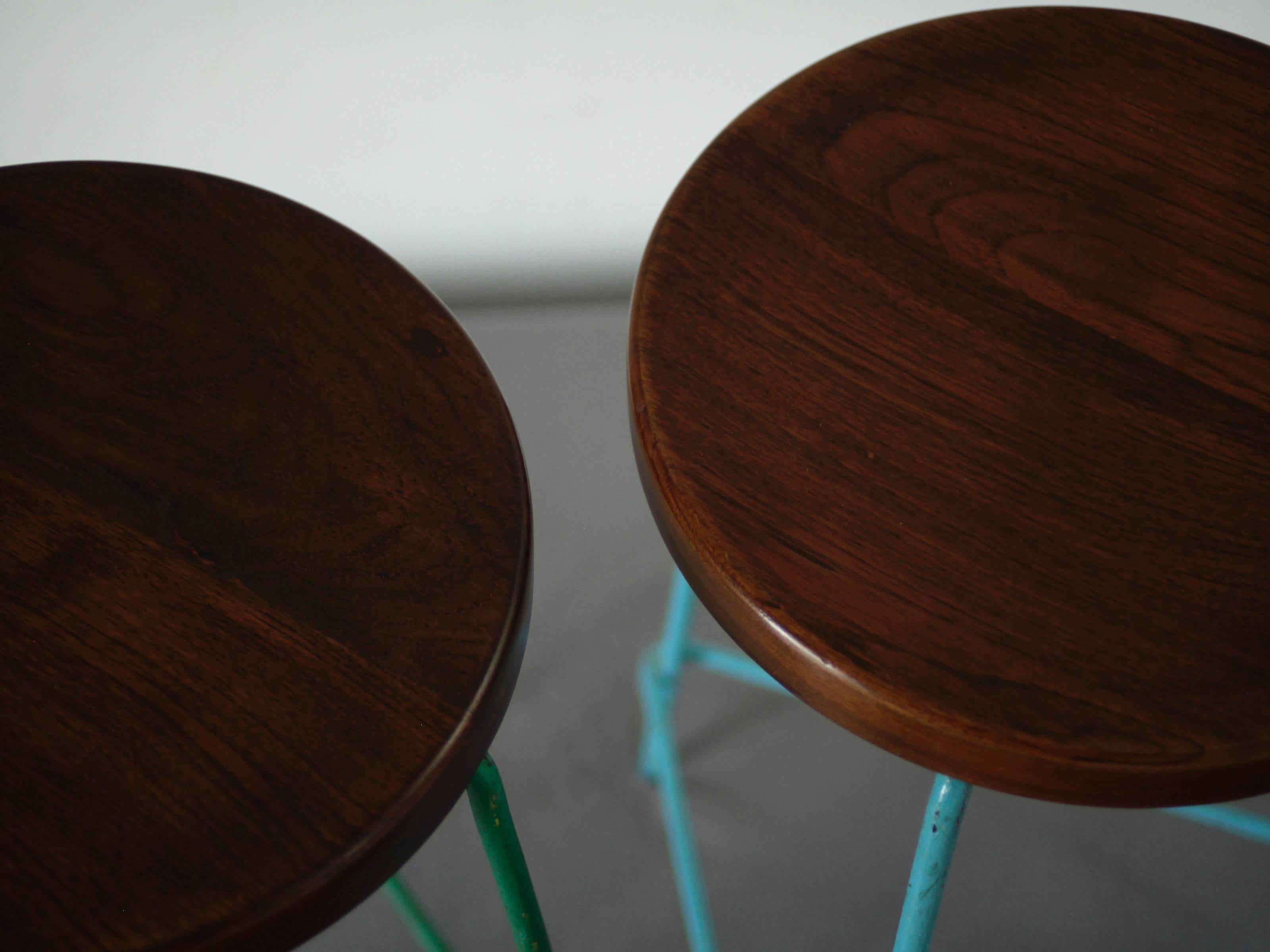 Indian Set of Four Stools from the College of Architecture by Pierre Jeanneret