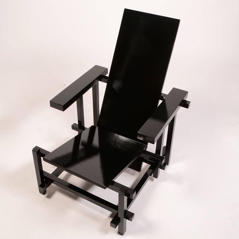 Dutch Vintage Gerrit Rietveld Chair in Black