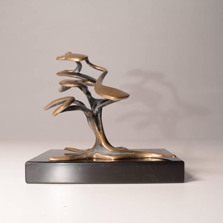 Bob Brass Sculpture "Carmel" on Ebony Base at 1stdibs