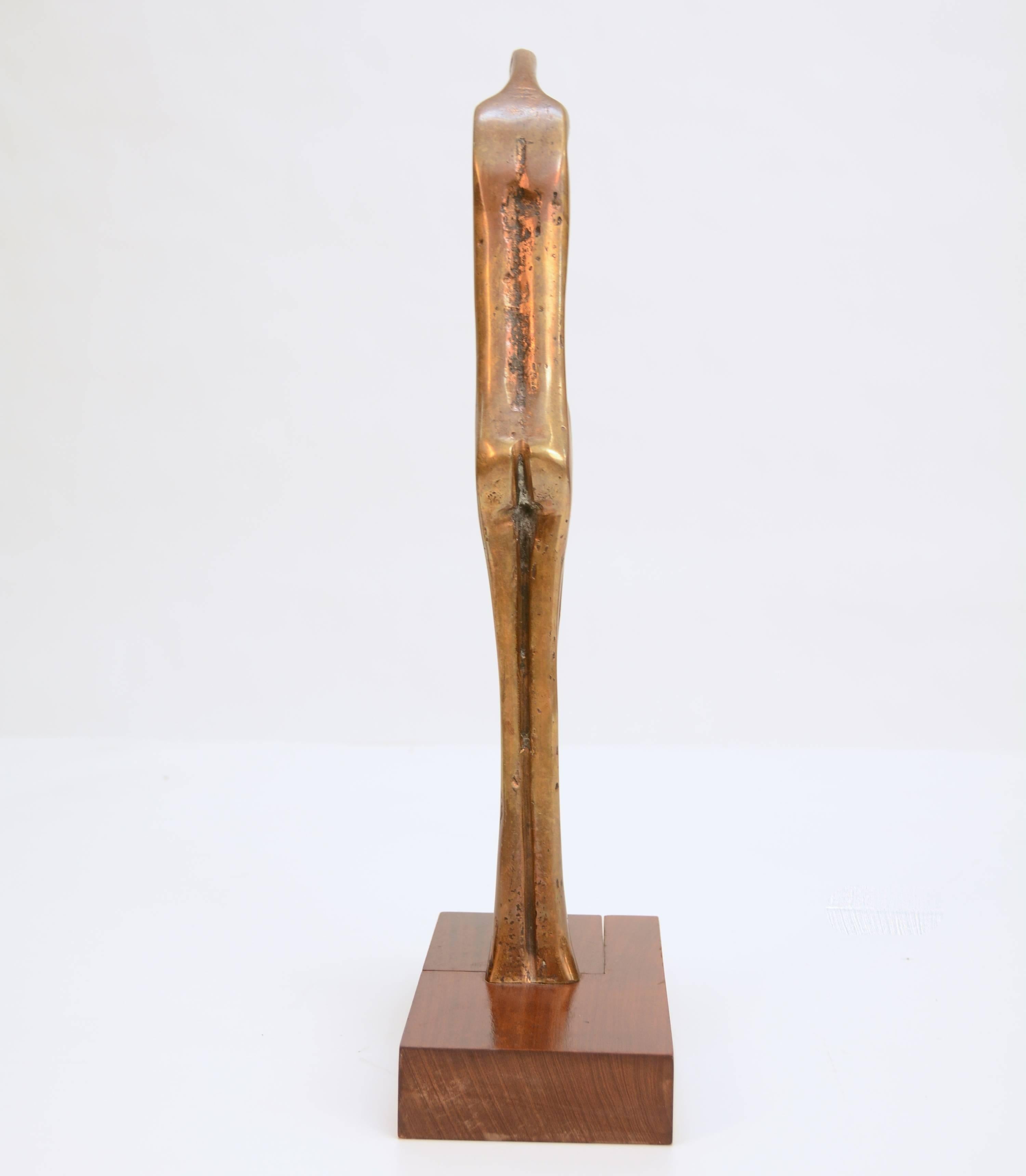 Brutalist Aharon Bezalel Solid Brass Sculpture For Sale