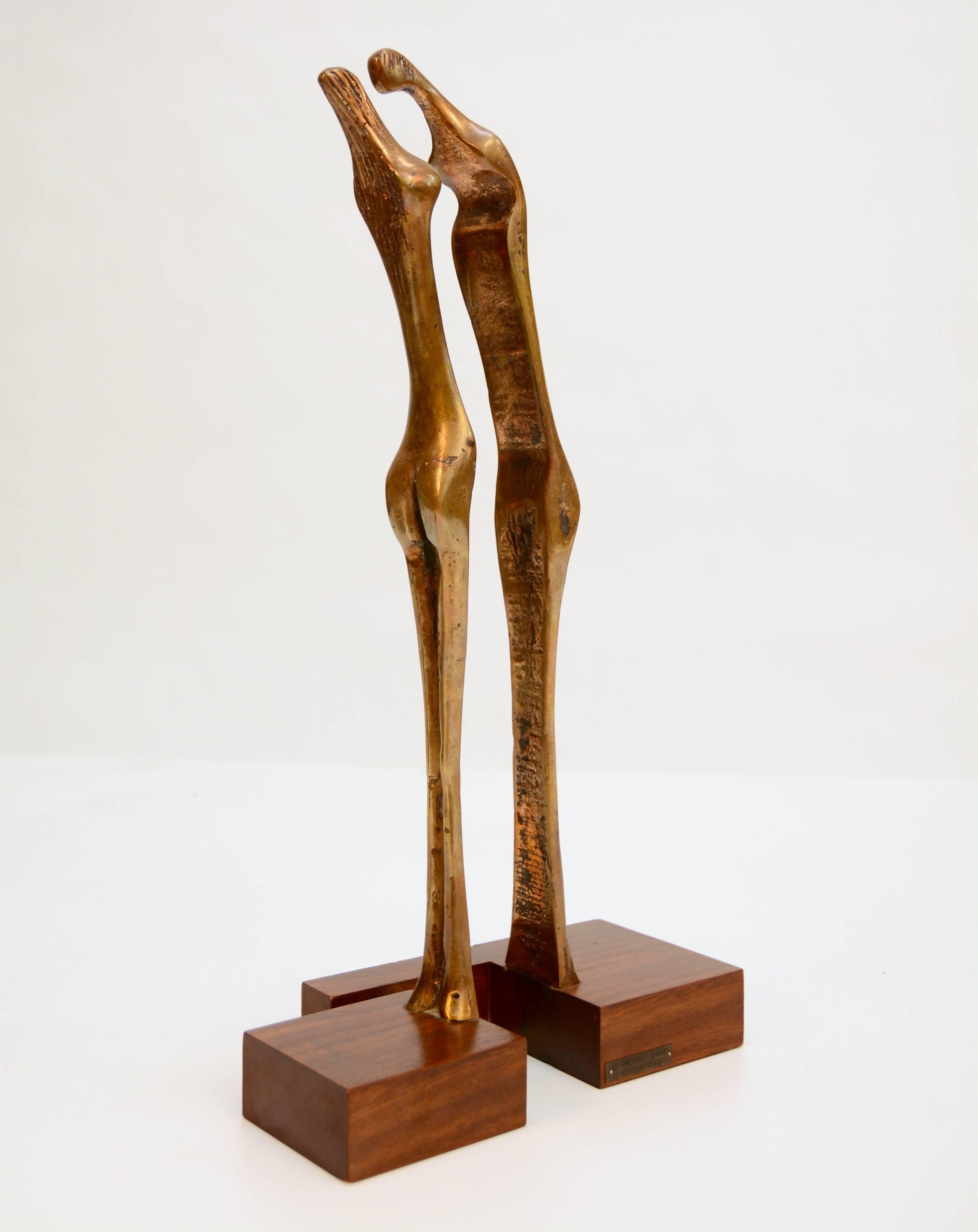 Israeli Aharon Bezalel Solid Brass Sculpture  For Sale