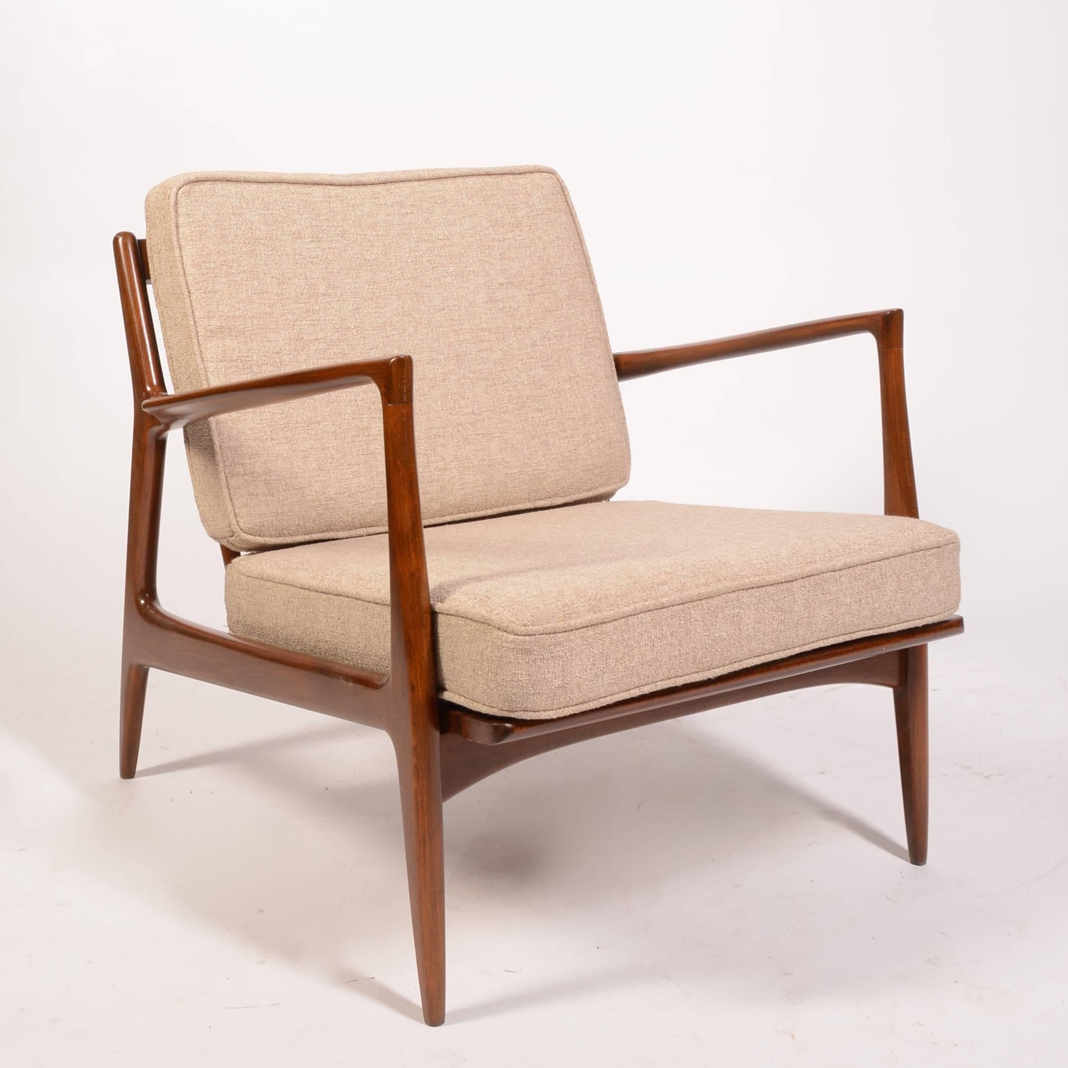 Scandinavian Modern Danish Lounge Chair by Ib Kofod-Larsen for Selig, Restored
