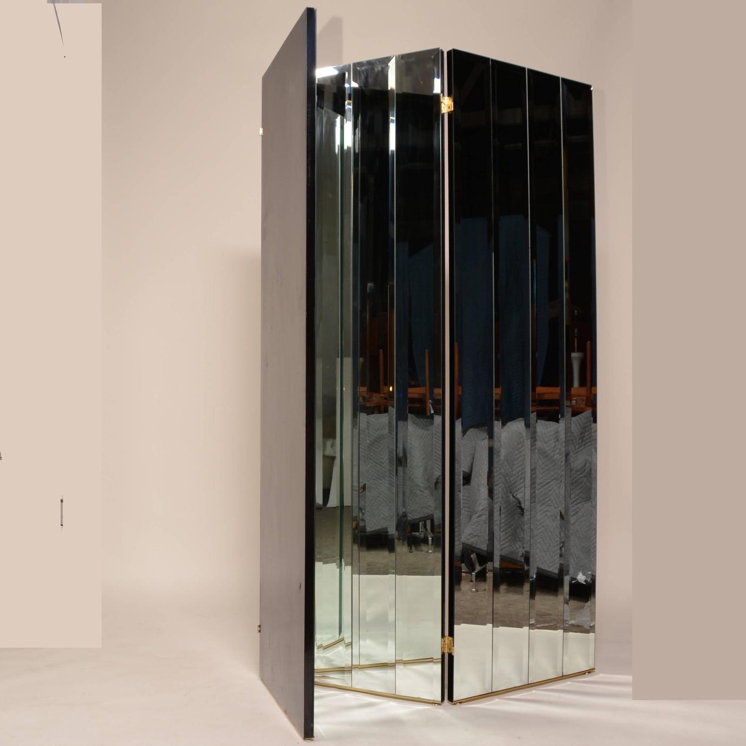 Henredon Beveled Mirror Room Divider For Sale at 1stdibs