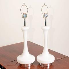 Laurel Frosted Glass Lamps with Lighted Bases