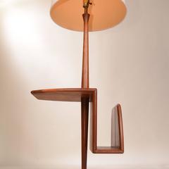 Modern Combination Floor Lamp and Magazine Stand by Laurel