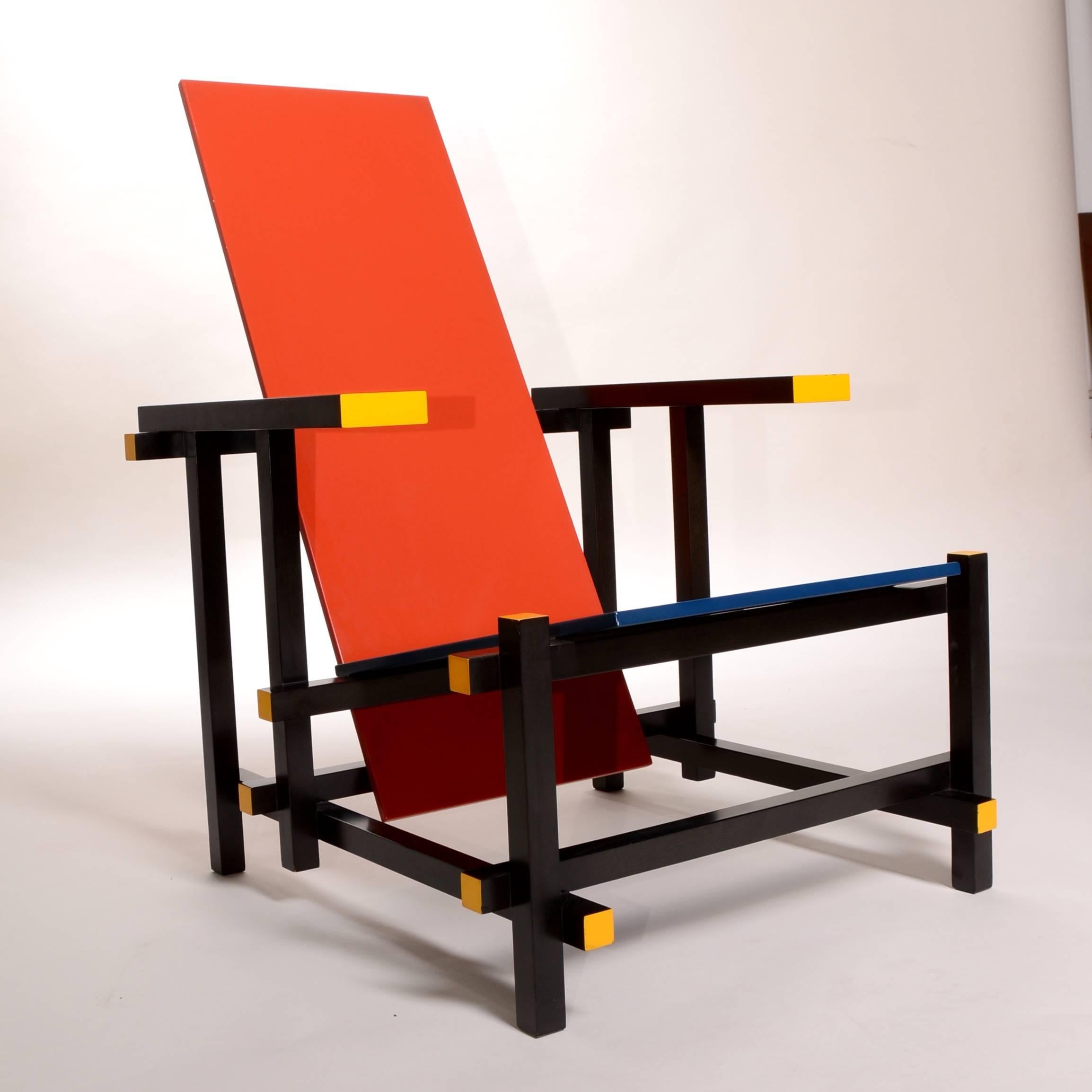Modern Red and Blue Chair by Thomas Rietveld for Cassina