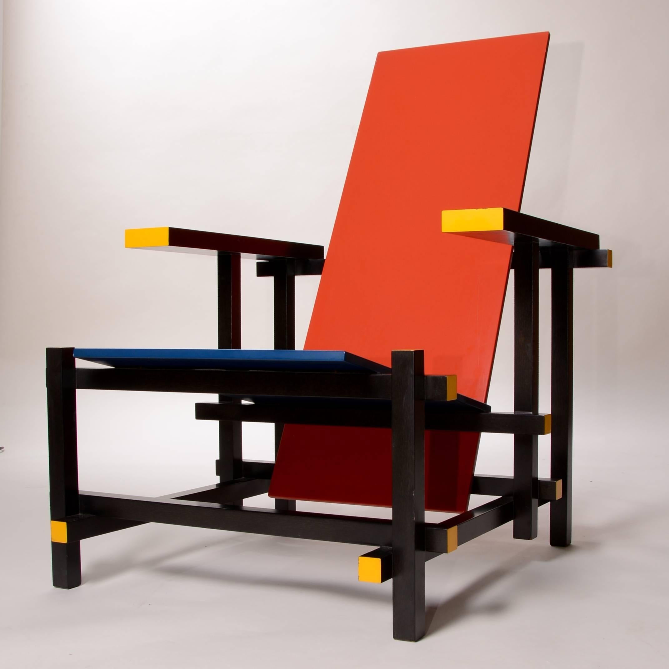 Red and Blue Chair by Thomas Rietveld for Cassina In Excellent Condition In Los Angeles, CA