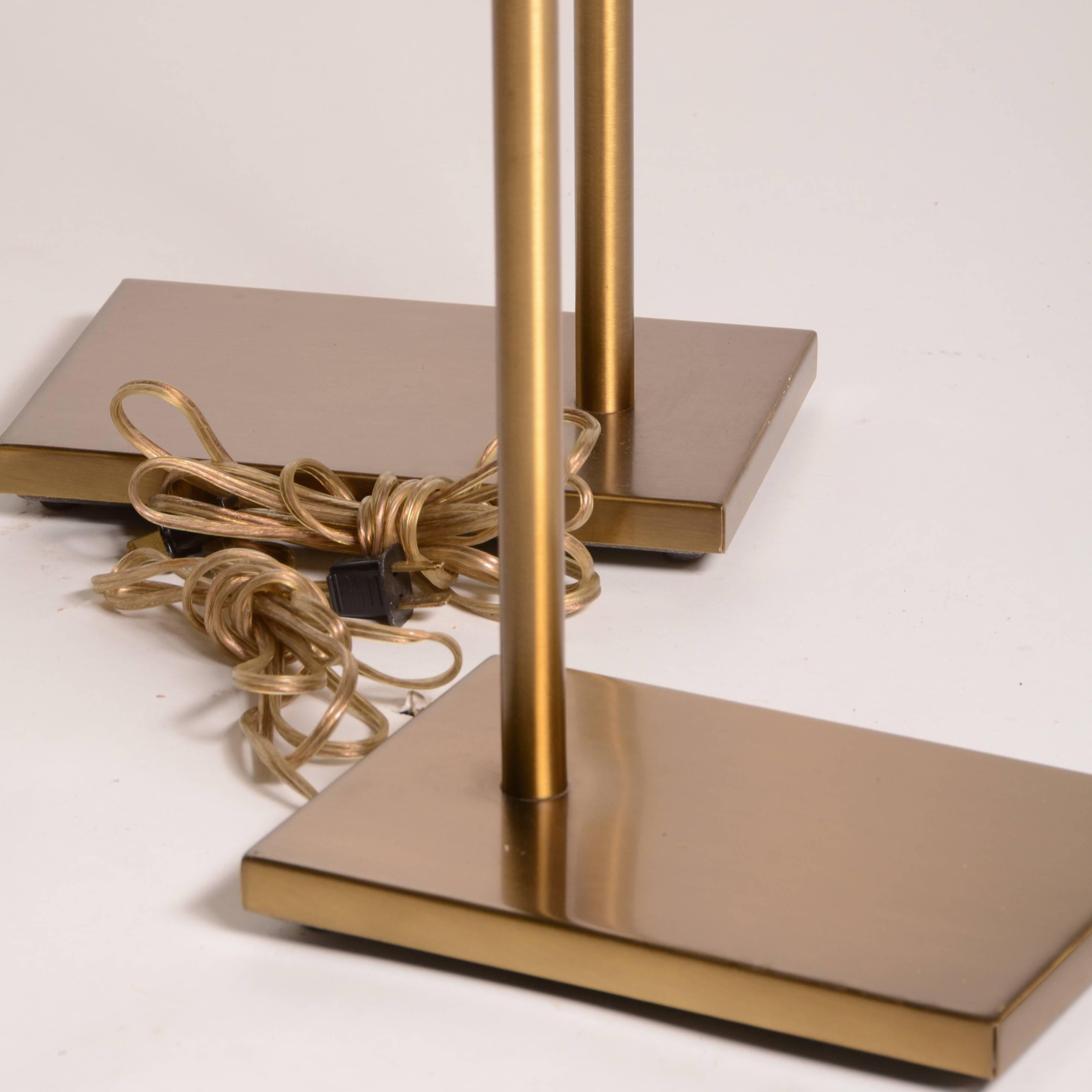 Pair of Flawless Koch & Lowy Reading Floor Lamps in Brushed Brass 4