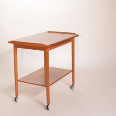 Dyrlund Teak Rolling Bar and Tea Cart