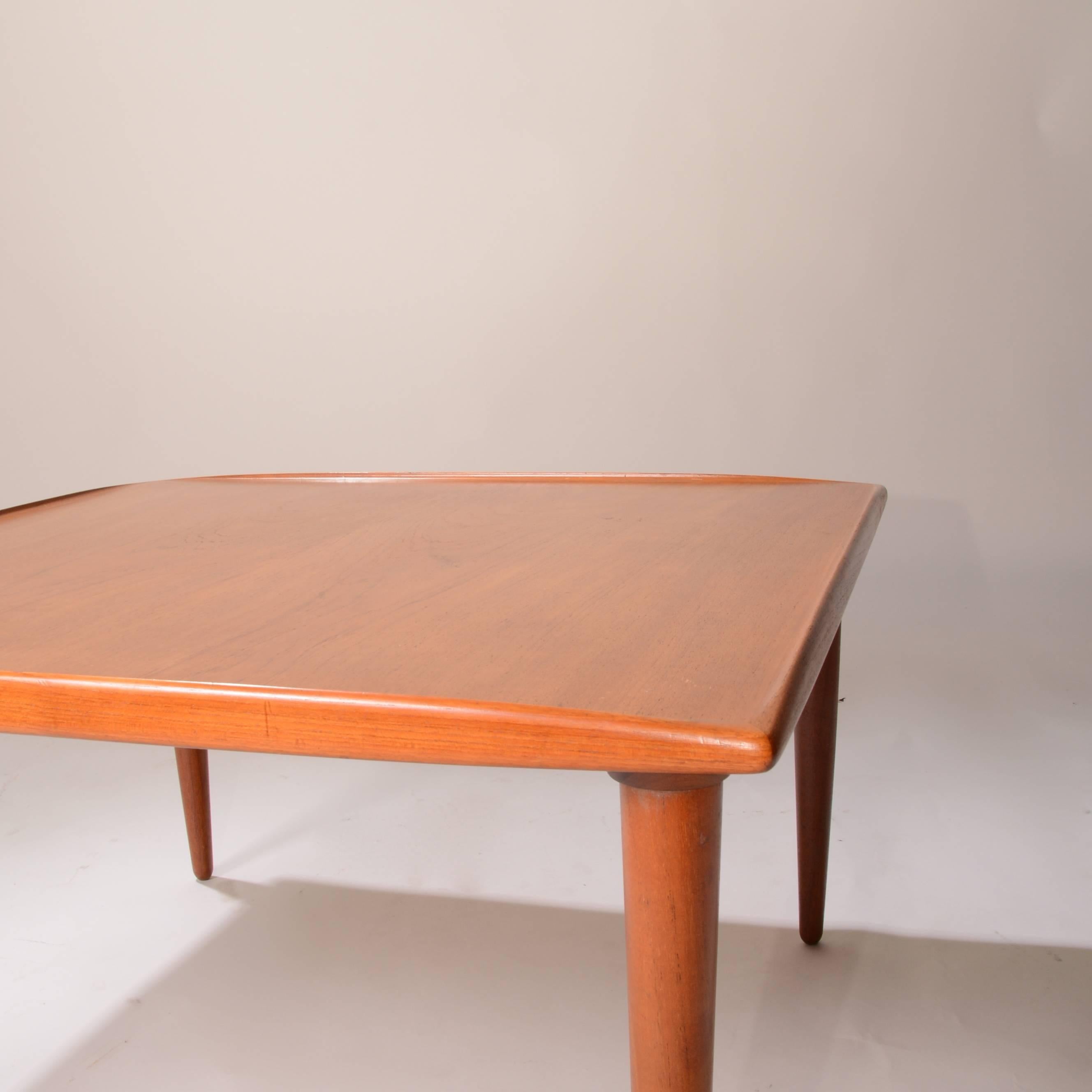Mid-20th Century Danish Modern Square Teak Table For Sale