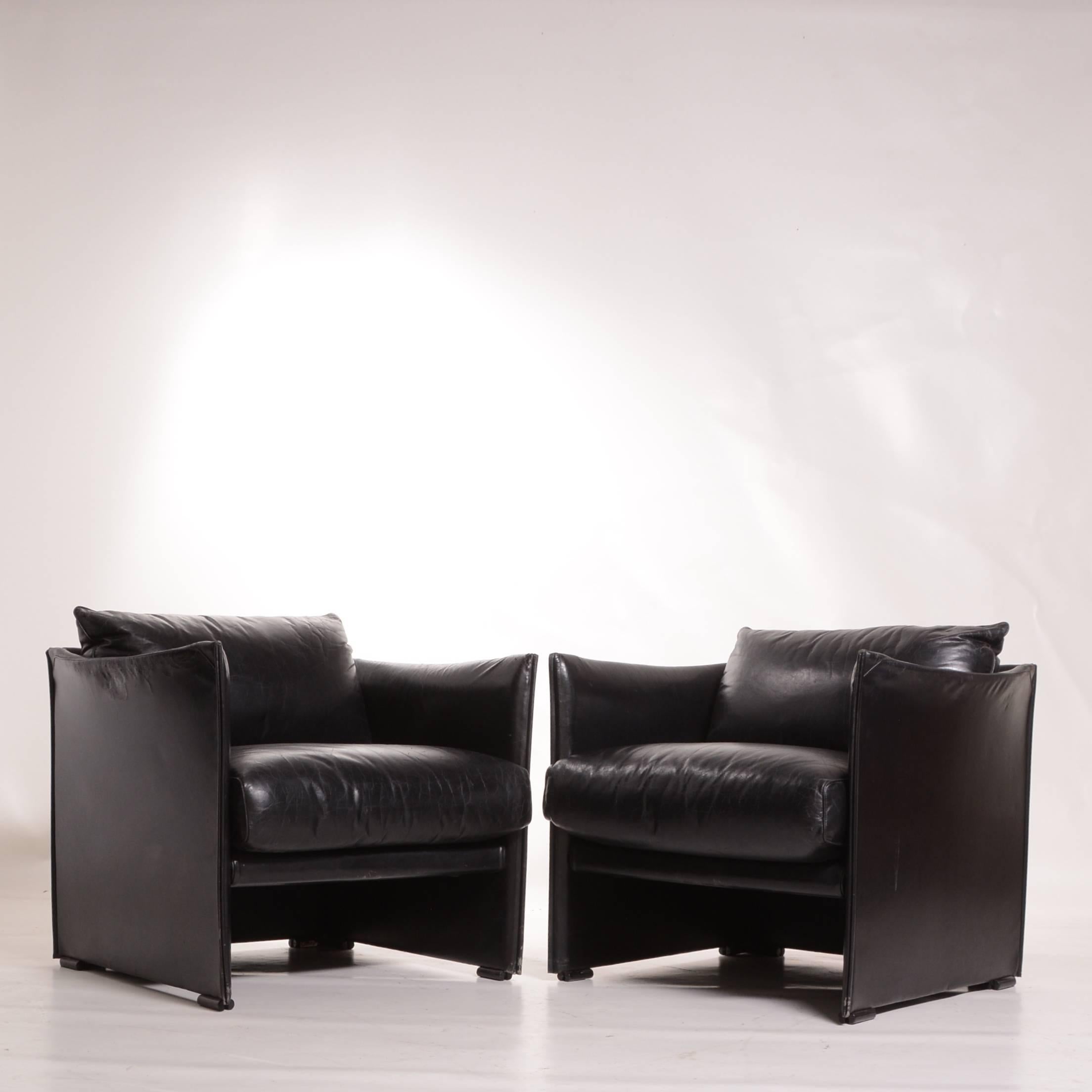 Pair of rare lounge chairs by Vico Magistretti for Cassina.  
