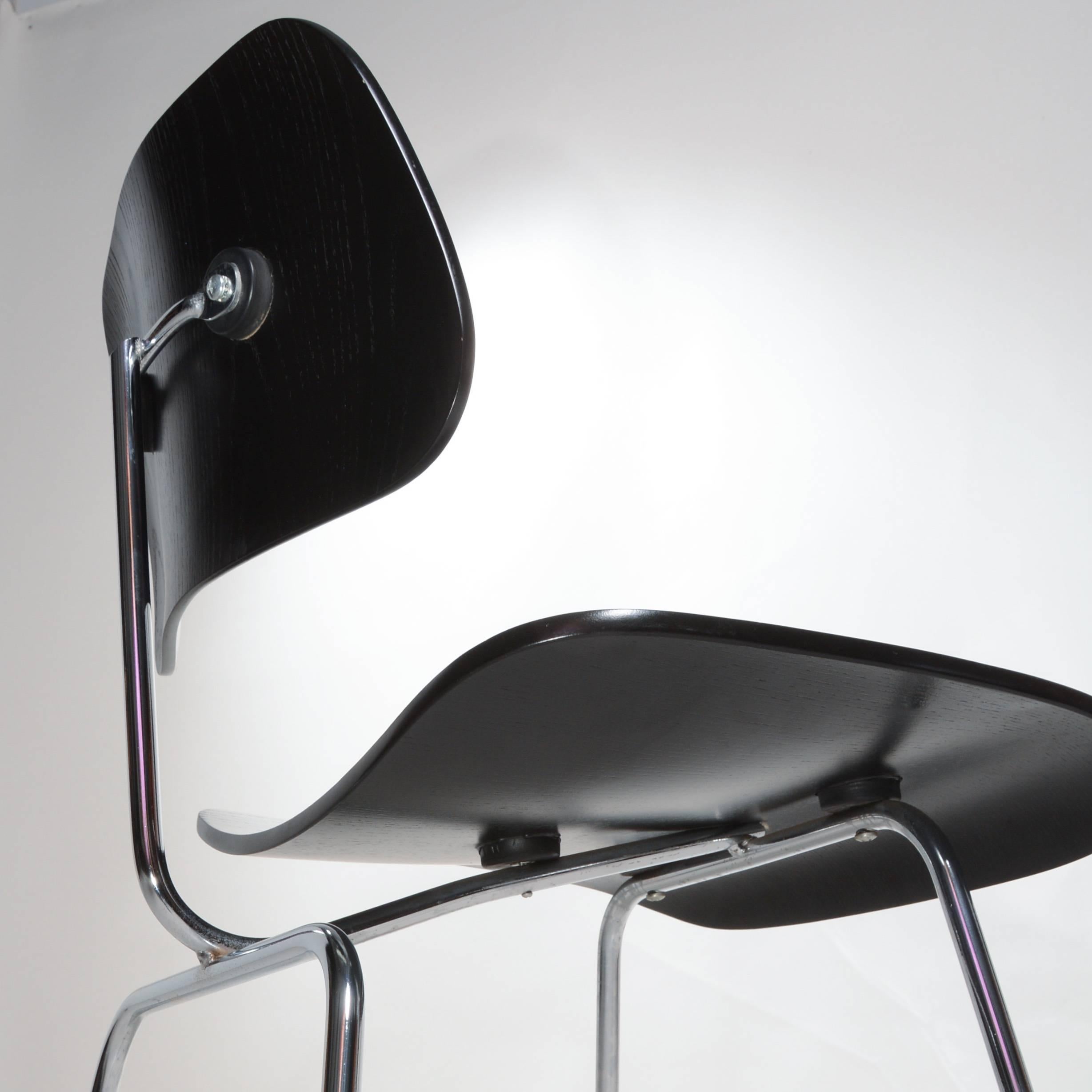 Late 20th Century Black Eames DCM Chairs For Sale