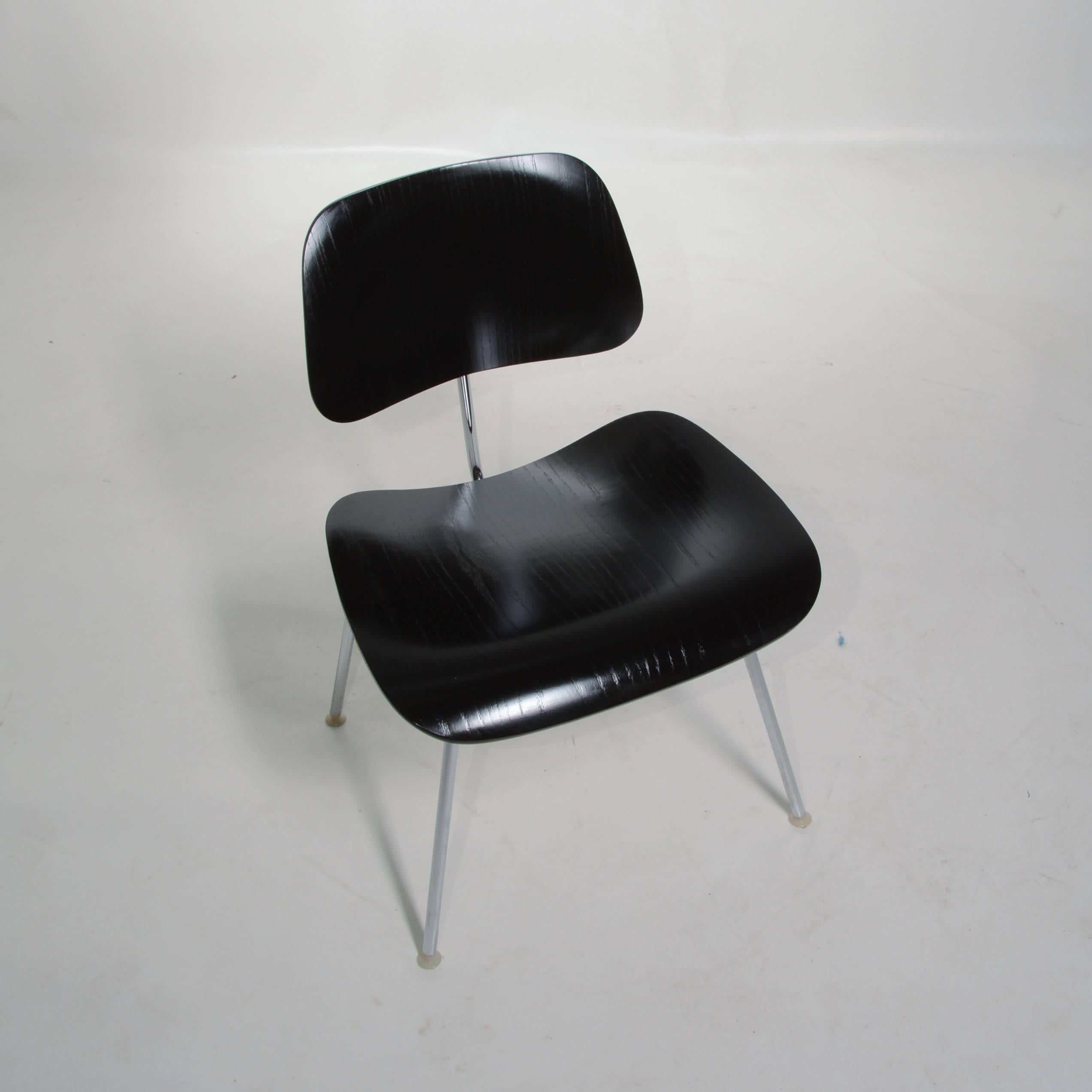 American Black Eames DCM Chairs For Sale
