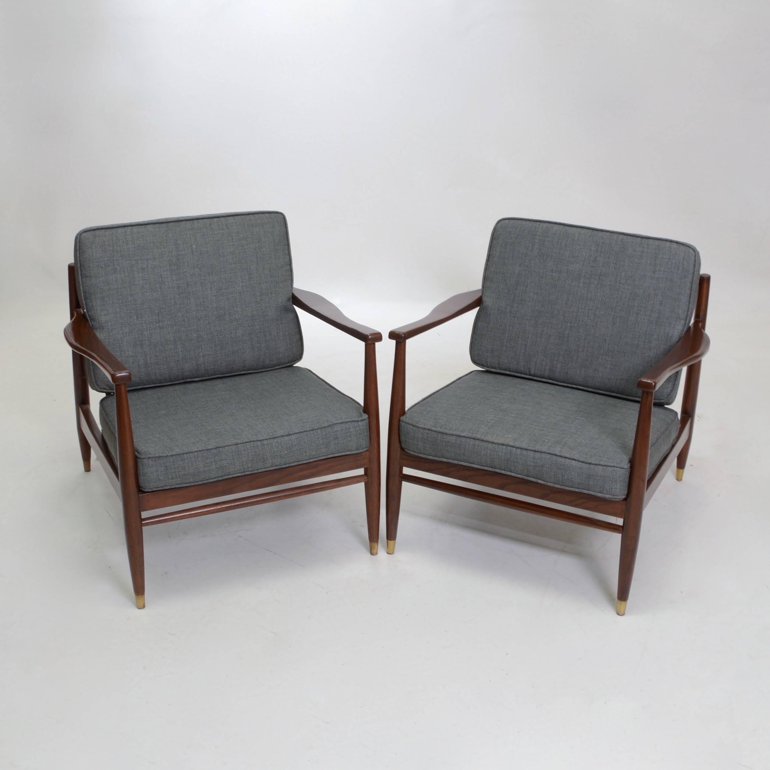 20th Century Pair of American Modern Armchairs in the Style of Grete Jalk