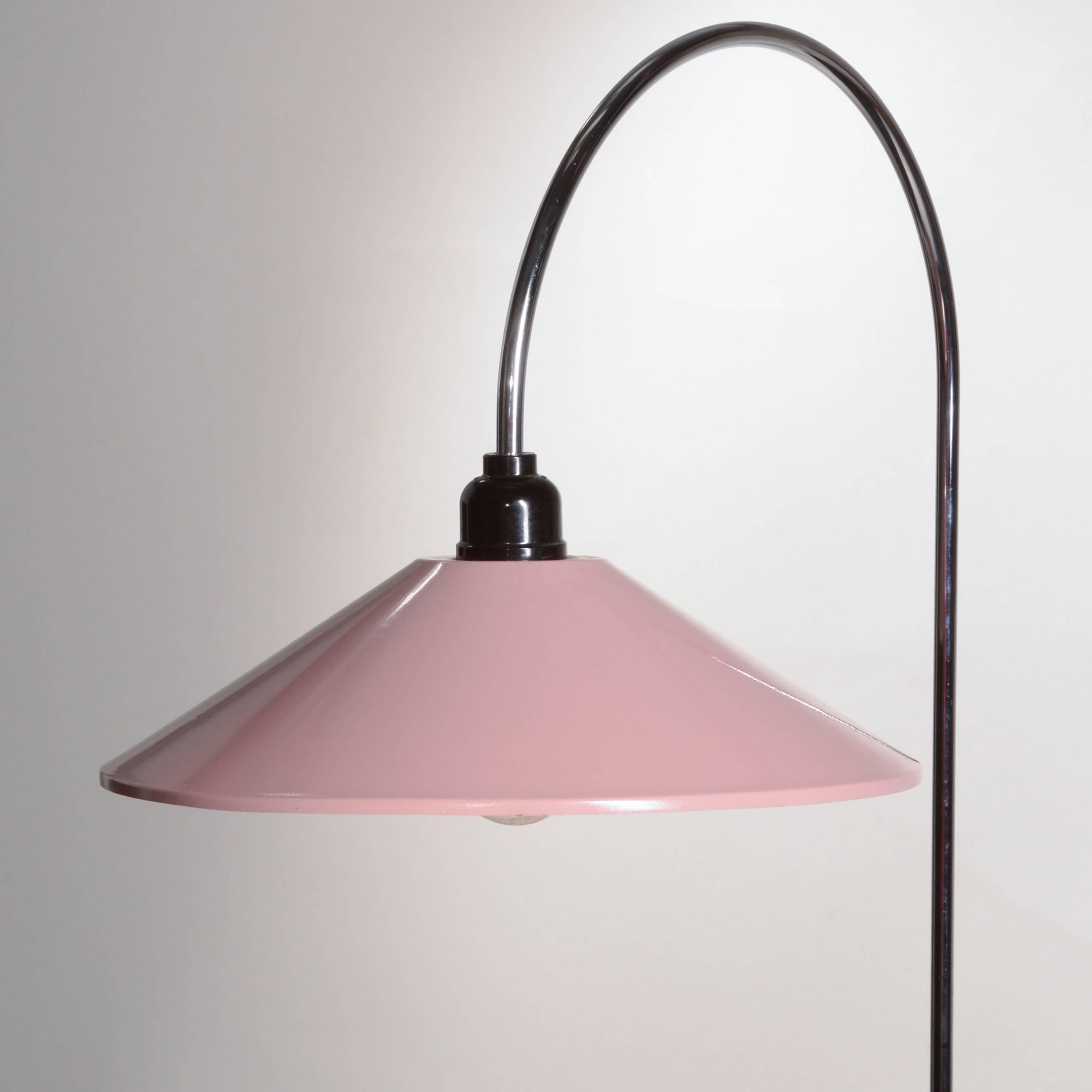 Steel Dusty Pink Danish Modern Table Lamp