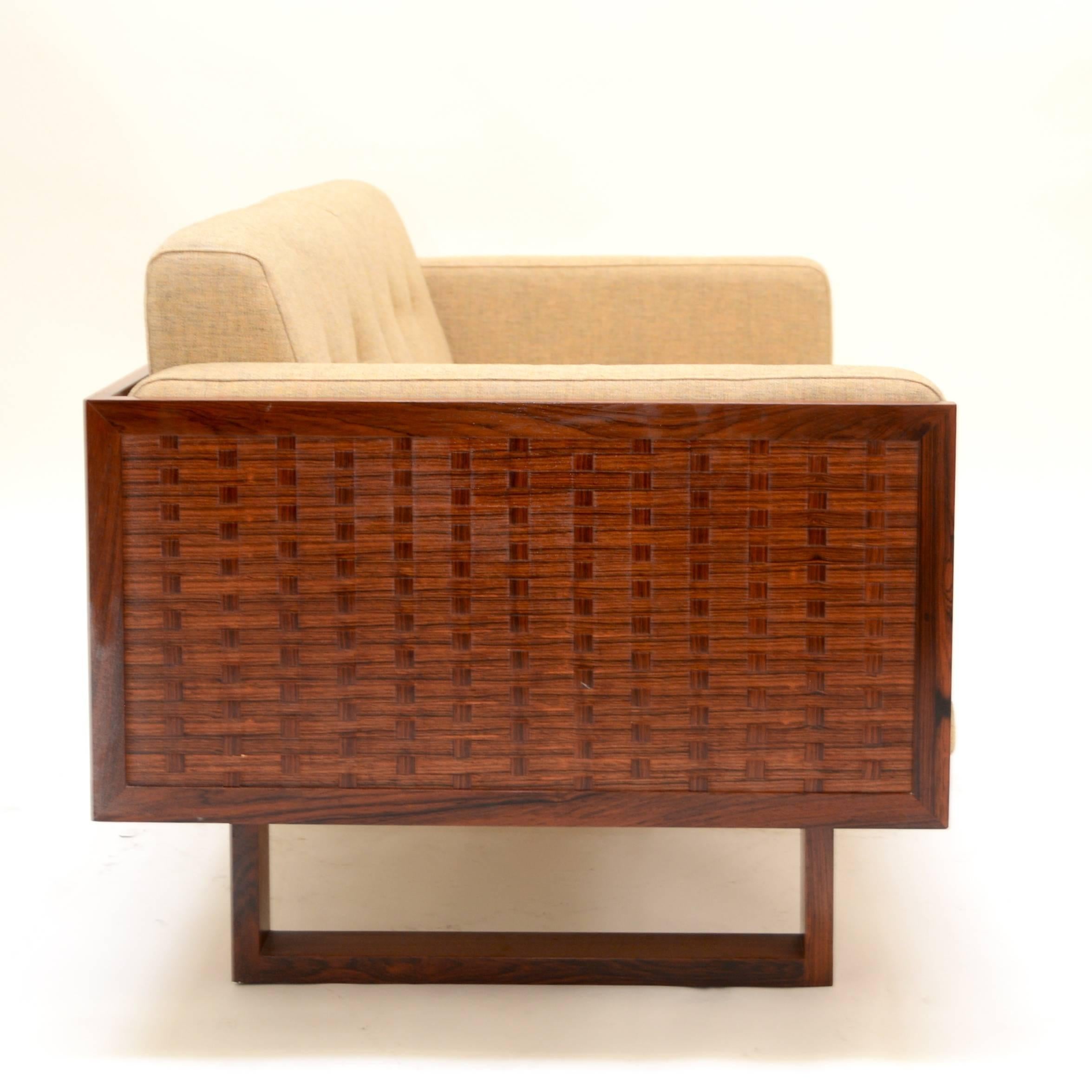 Danish Poul Cadovius Two-Seat Sofa in Rosewood for France & Søn
