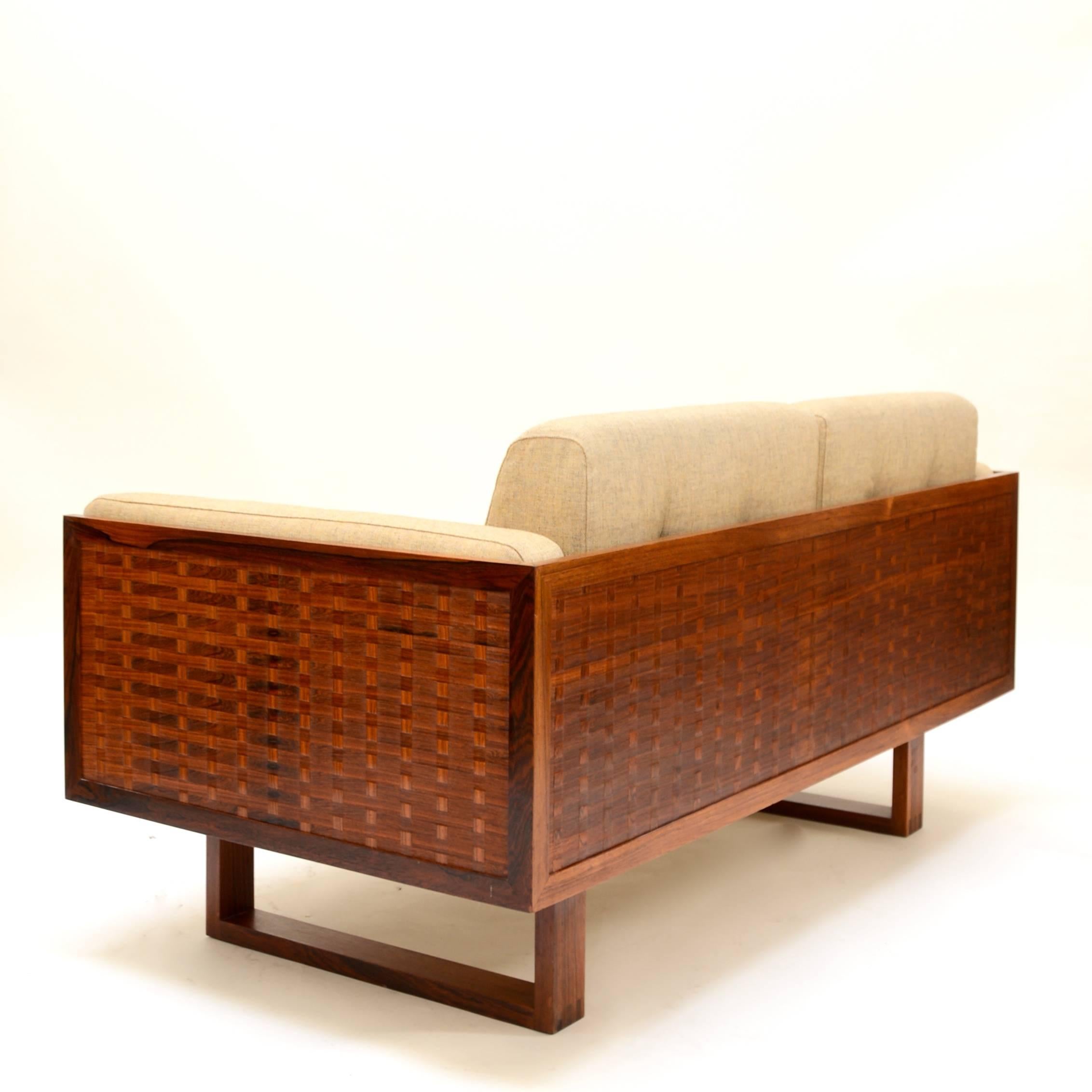 Scandinavian Modern Poul Cadovius Two-Seat Sofa in Rosewood for France & Søn