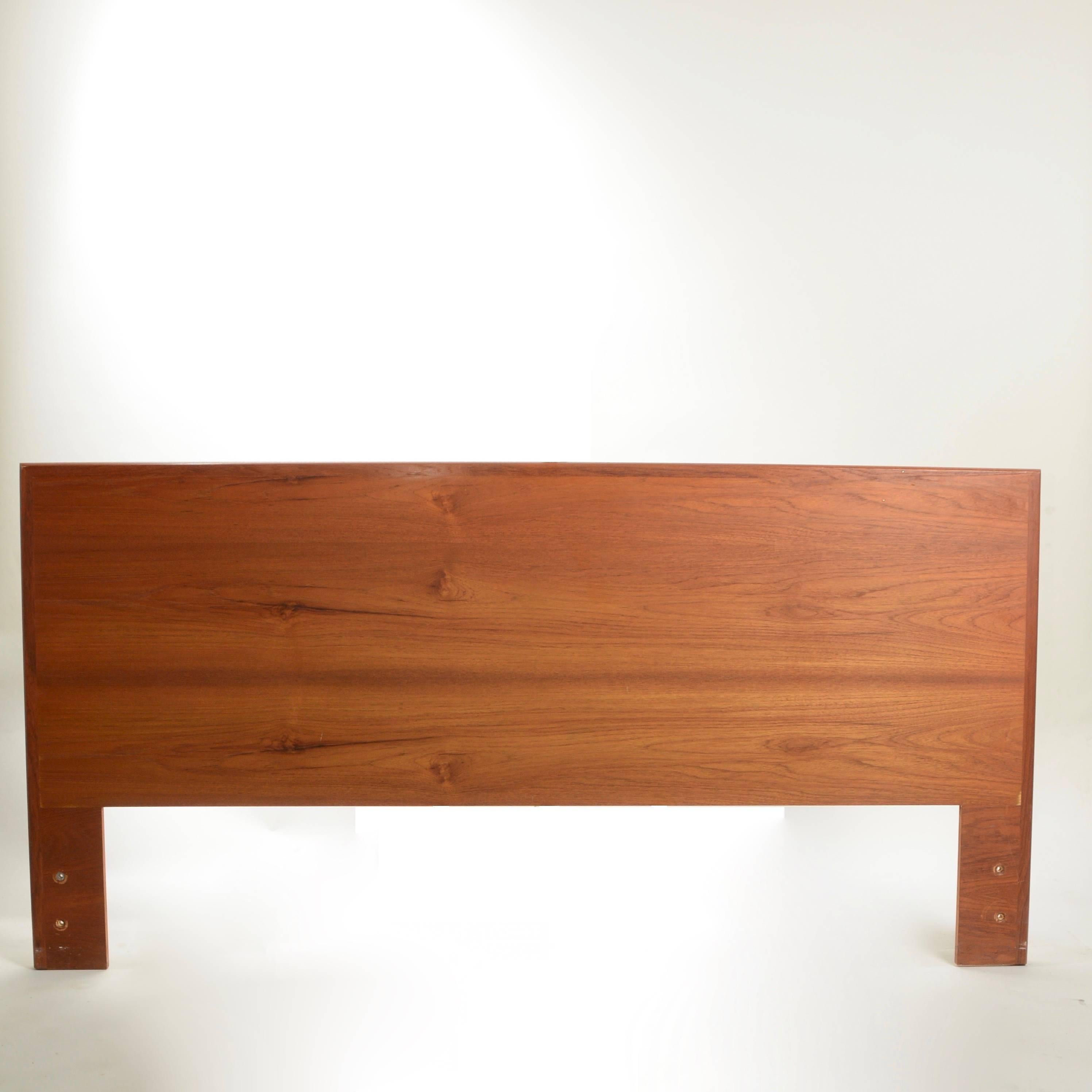 This is a beautiful Danish modern teak headboard in Cal king-size.