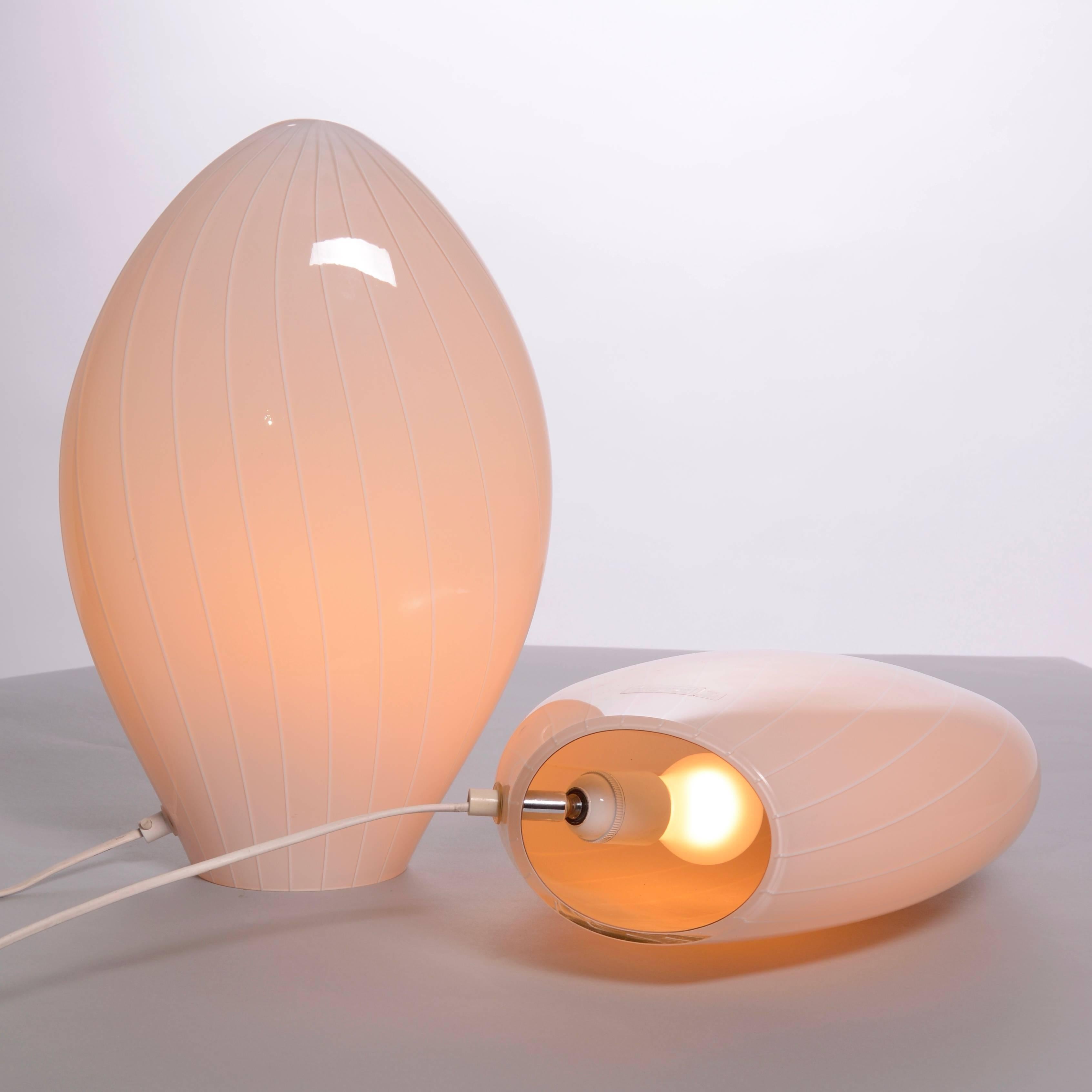 Pair of Italian Modern Vetri Murano Hand Blown Table Lamps 3