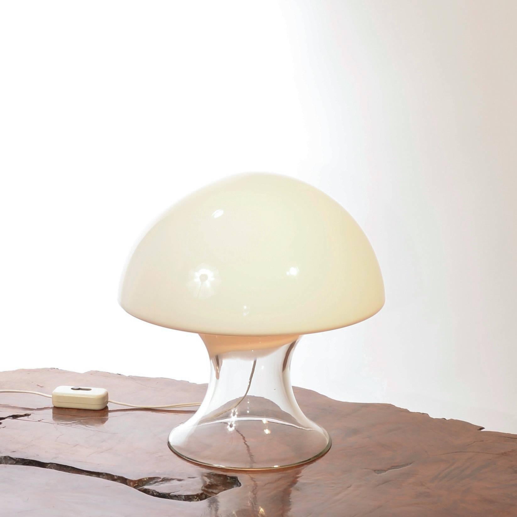 Modern Gino Vistosi Mushroom-Shaped Murano Glass Table Lamp
