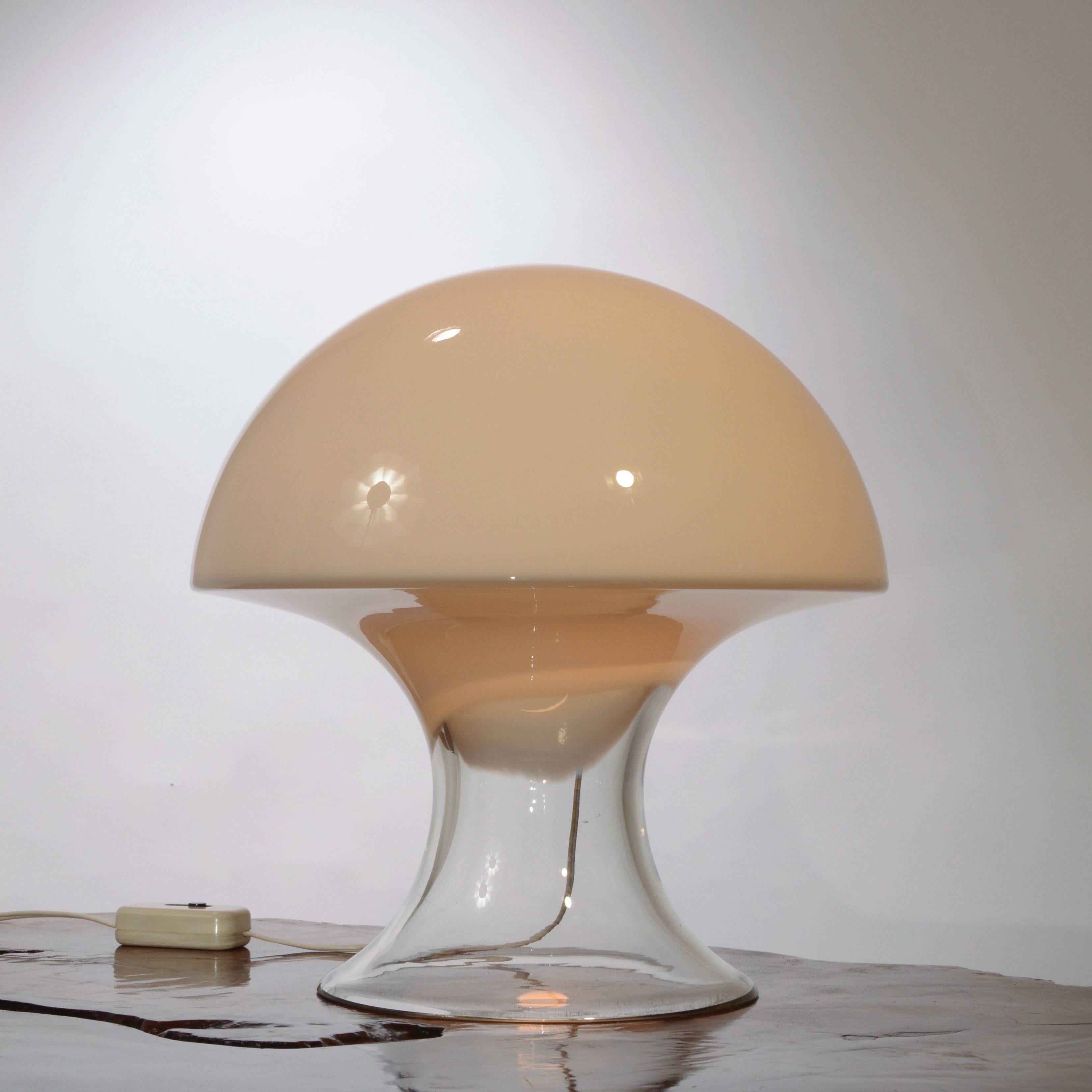 Italian Gino Vistosi Mushroom-Shaped Murano Glass Table Lamp