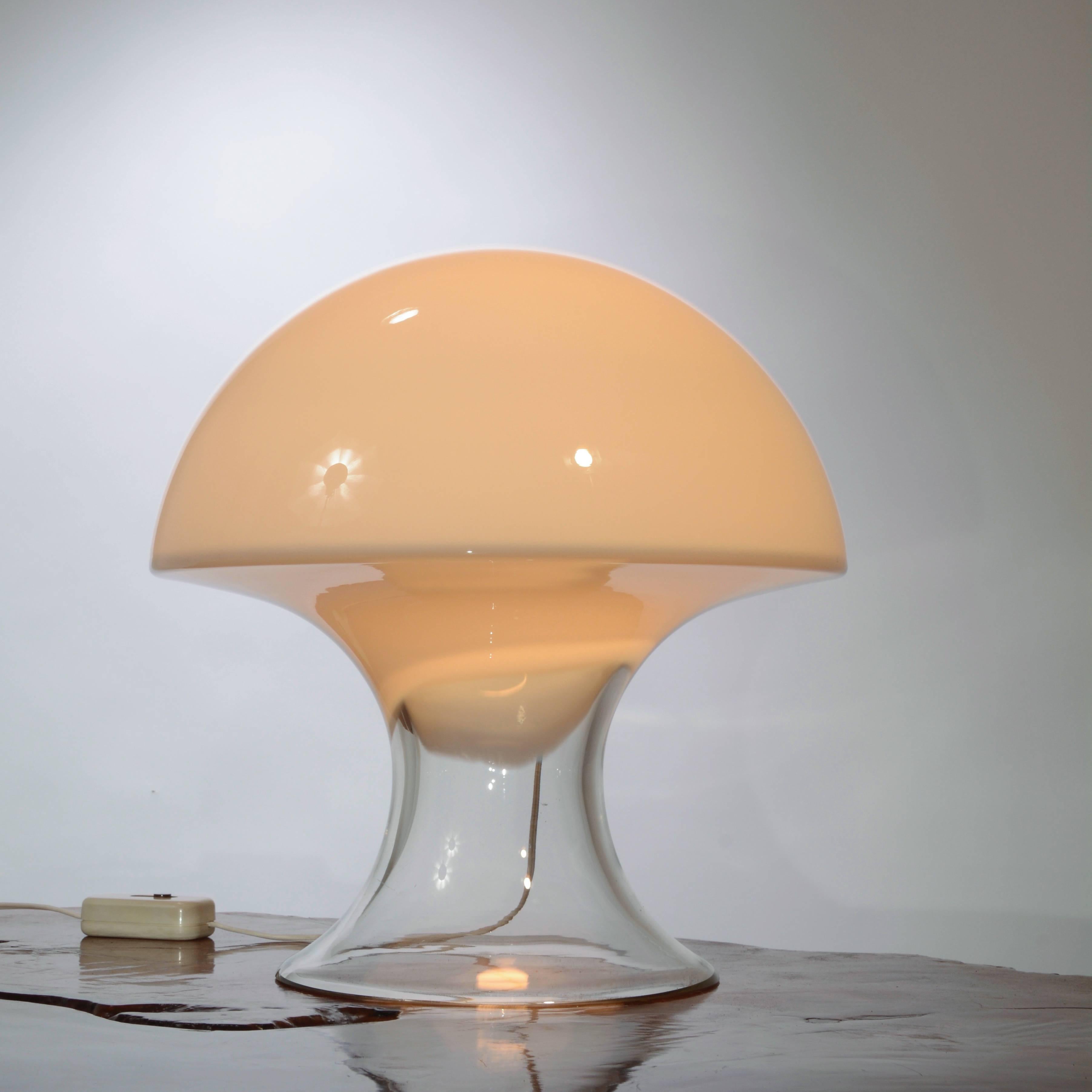 Blown Glass Gino Vistosi Mushroom-Shaped Murano Glass Table Lamp