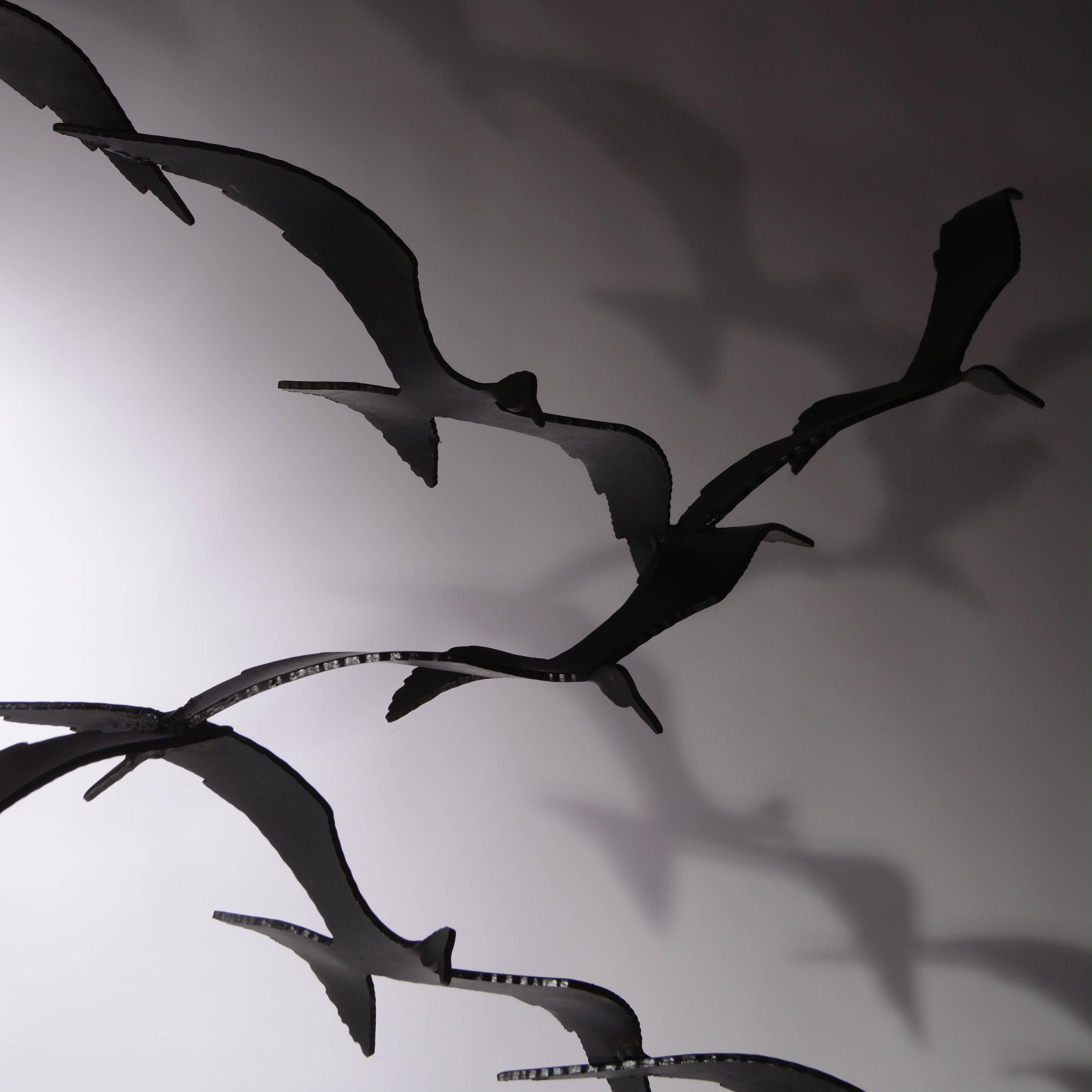 Brass Flock of Seagulls Metal Sculpture by Bijan