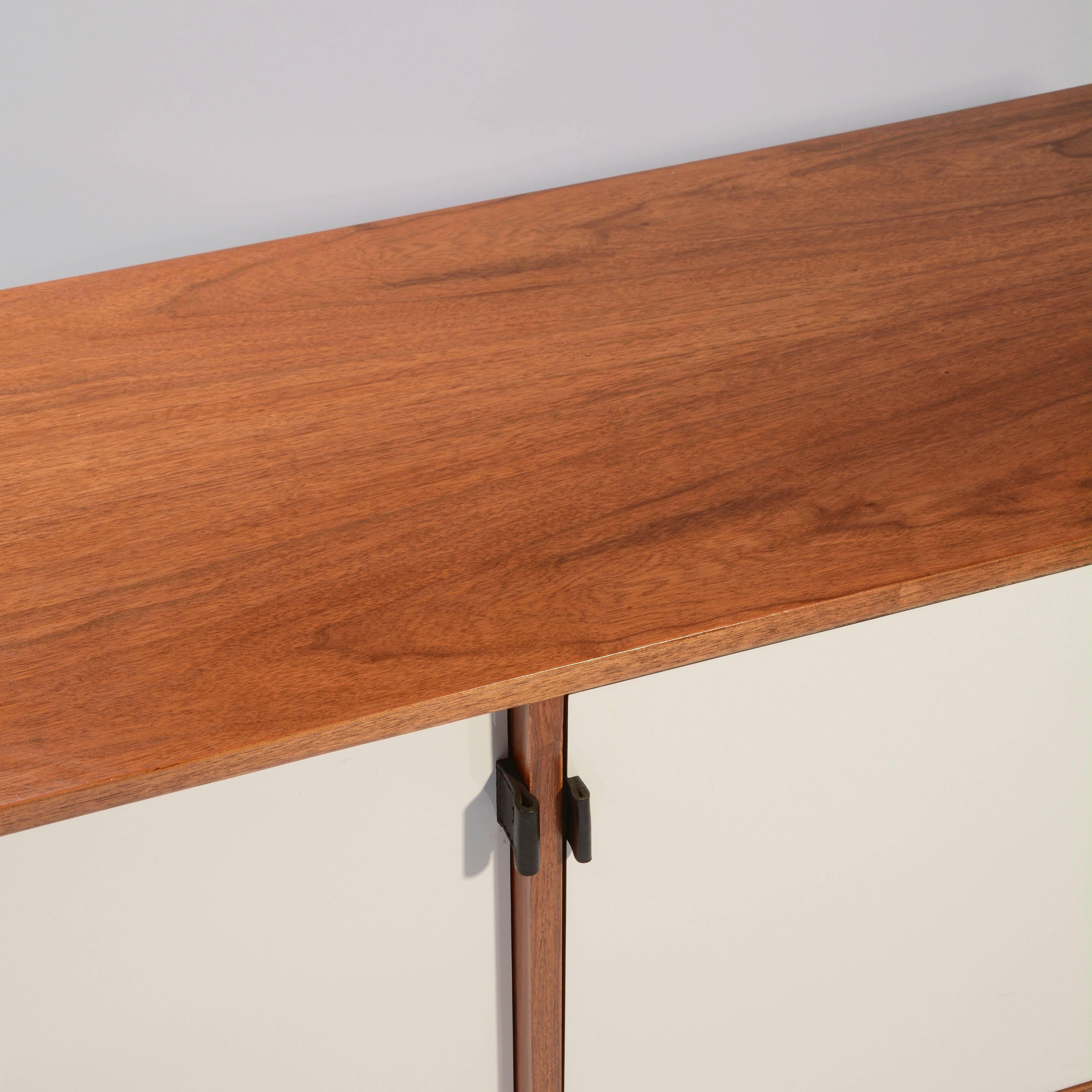 Early and Rare Florence Knoll Credenza in Walnut and White Formica 3