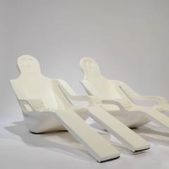 Set of Two Custom Anthropomorphic Fiberglass Chaises Lounge Chairs