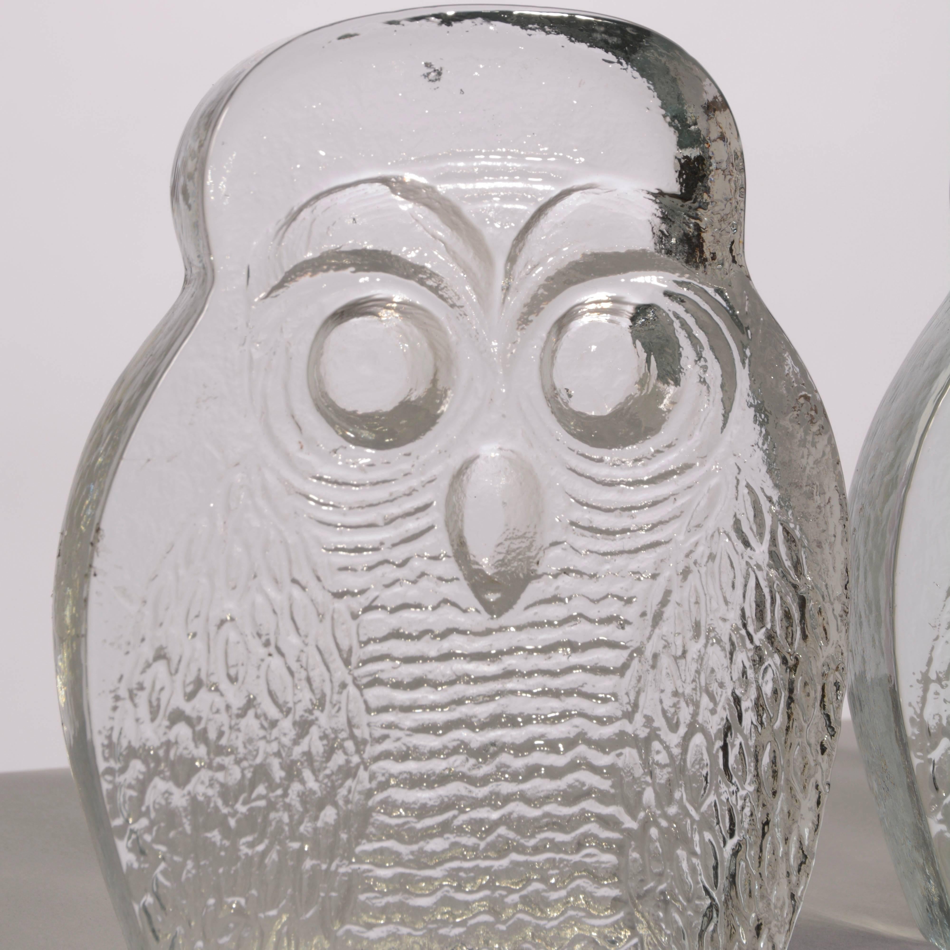 Mid-Century Modern Owl Bookends by Blenko