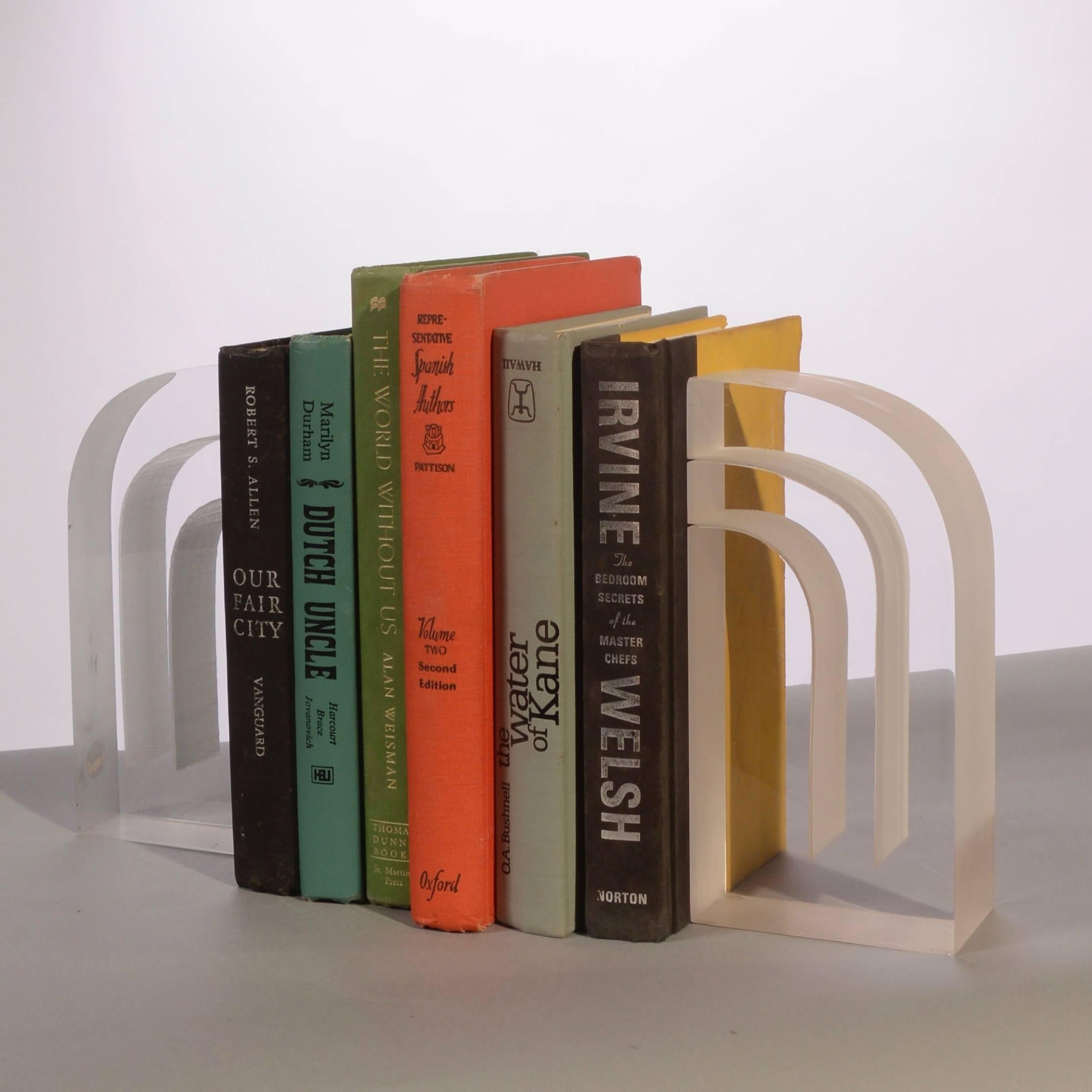 Mid-Century Modern Rainbow Lucite Bookends by Ritts Co.