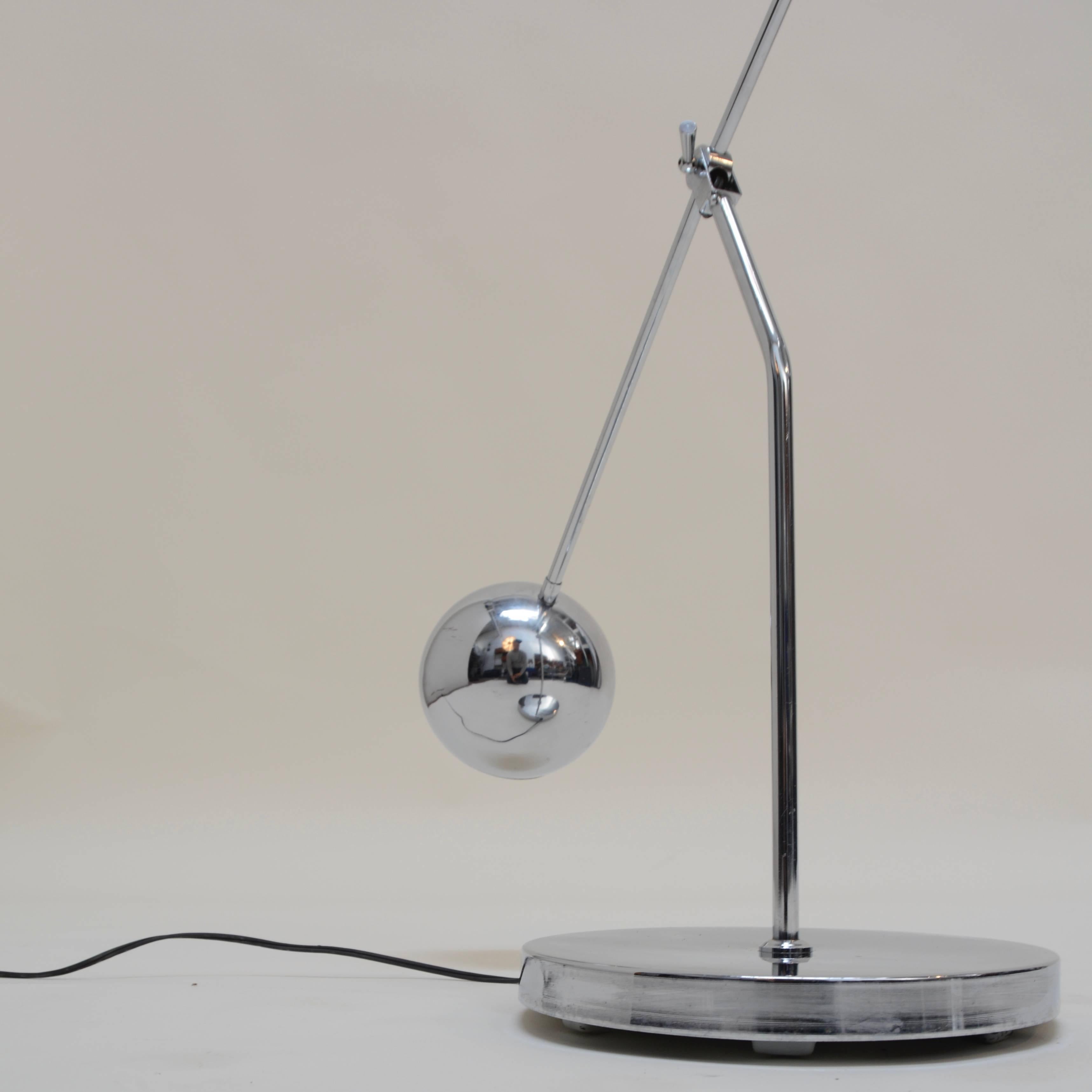 Chrome Single Arm Floor Lamp by Robert Sonneman
