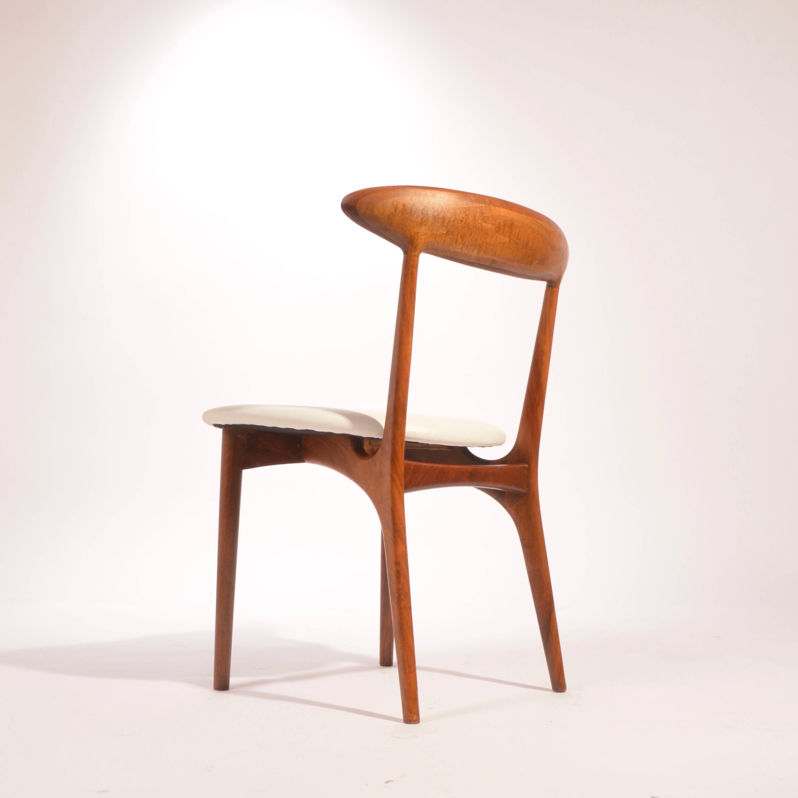 Scandinavian Modern Kurt Ostervig Walnut and Leather Dining Chairs