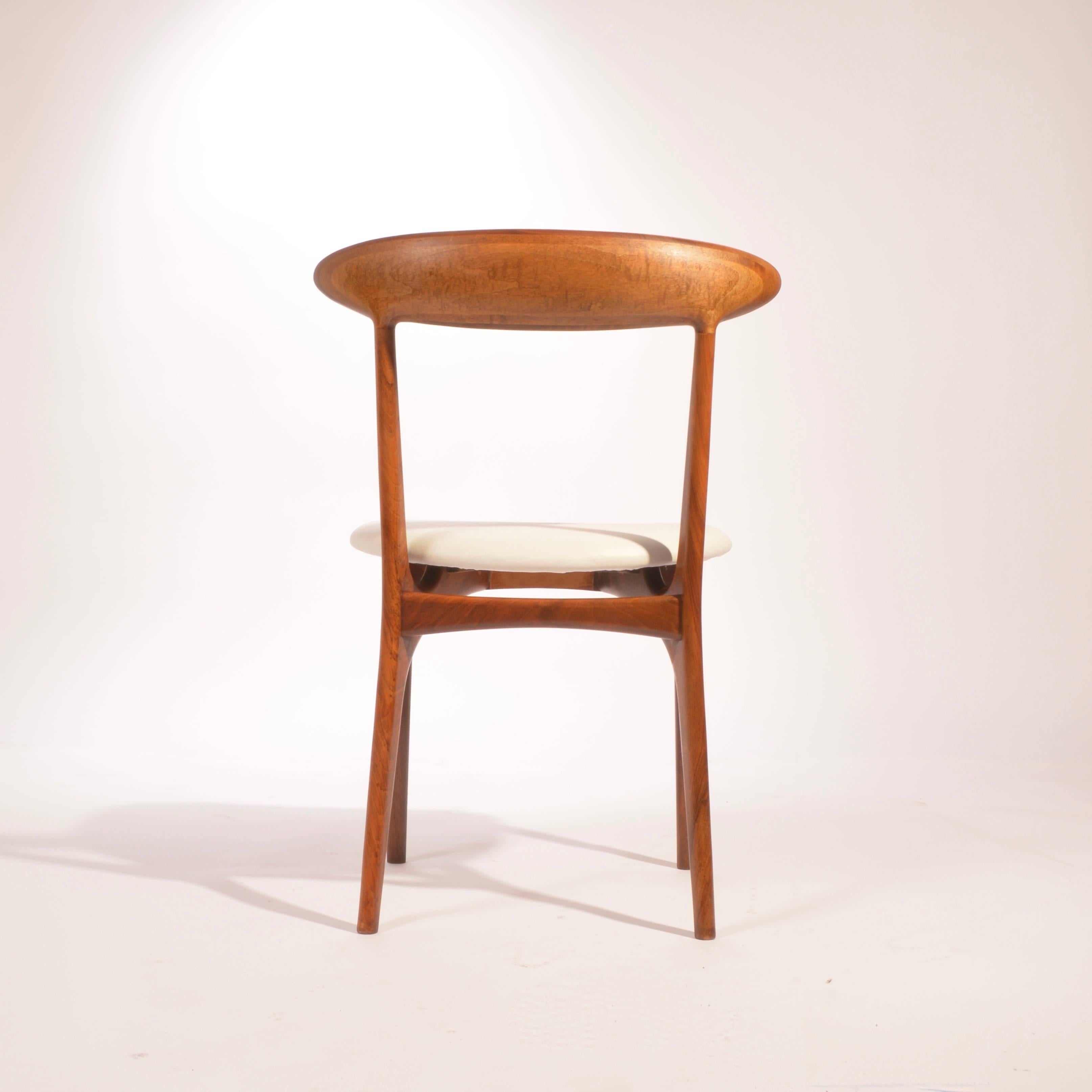 Danish Kurt Ostervig Walnut and Leather Dining Chairs
