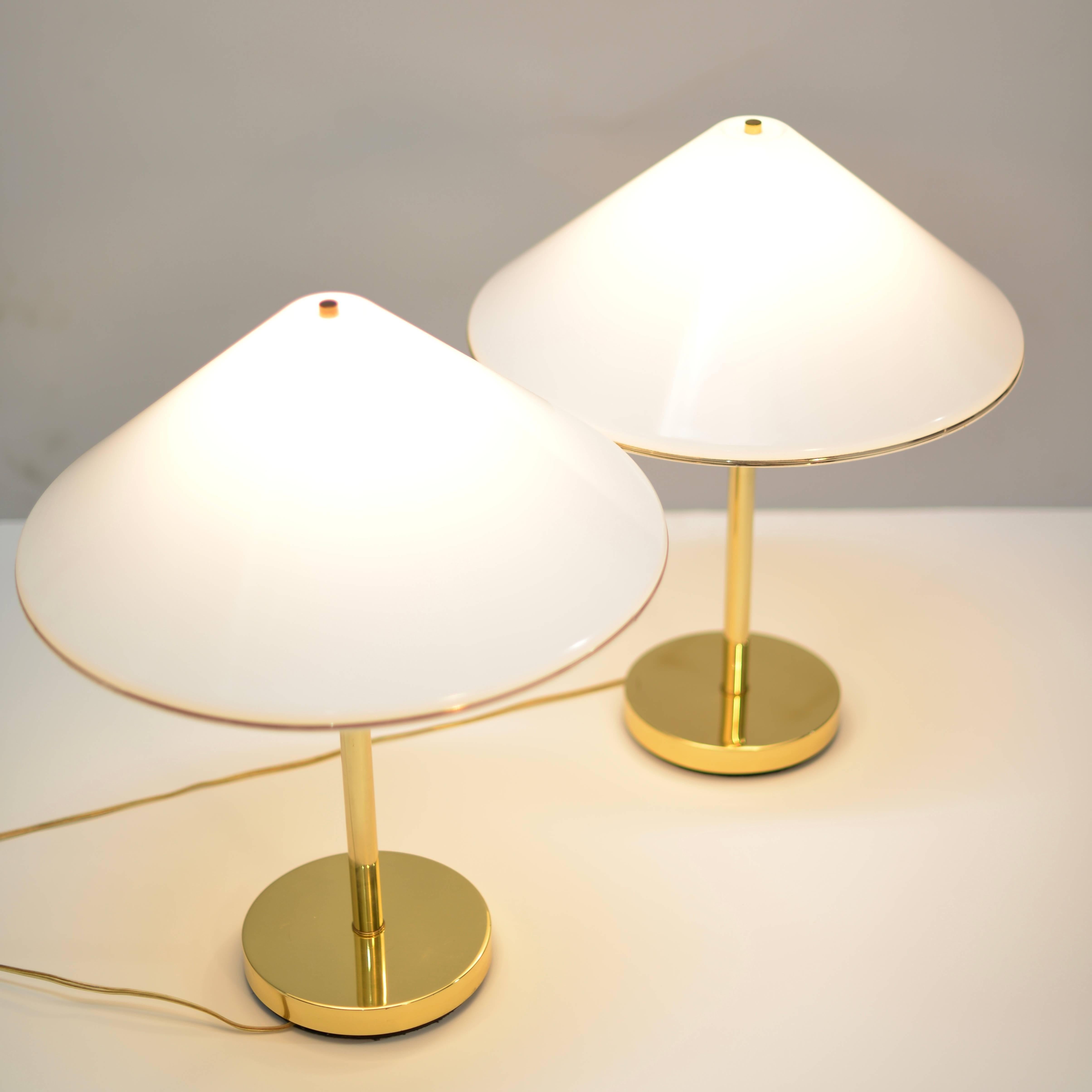 Modern Pair of Koch and Lowy Brass Desk or Reading Lamps