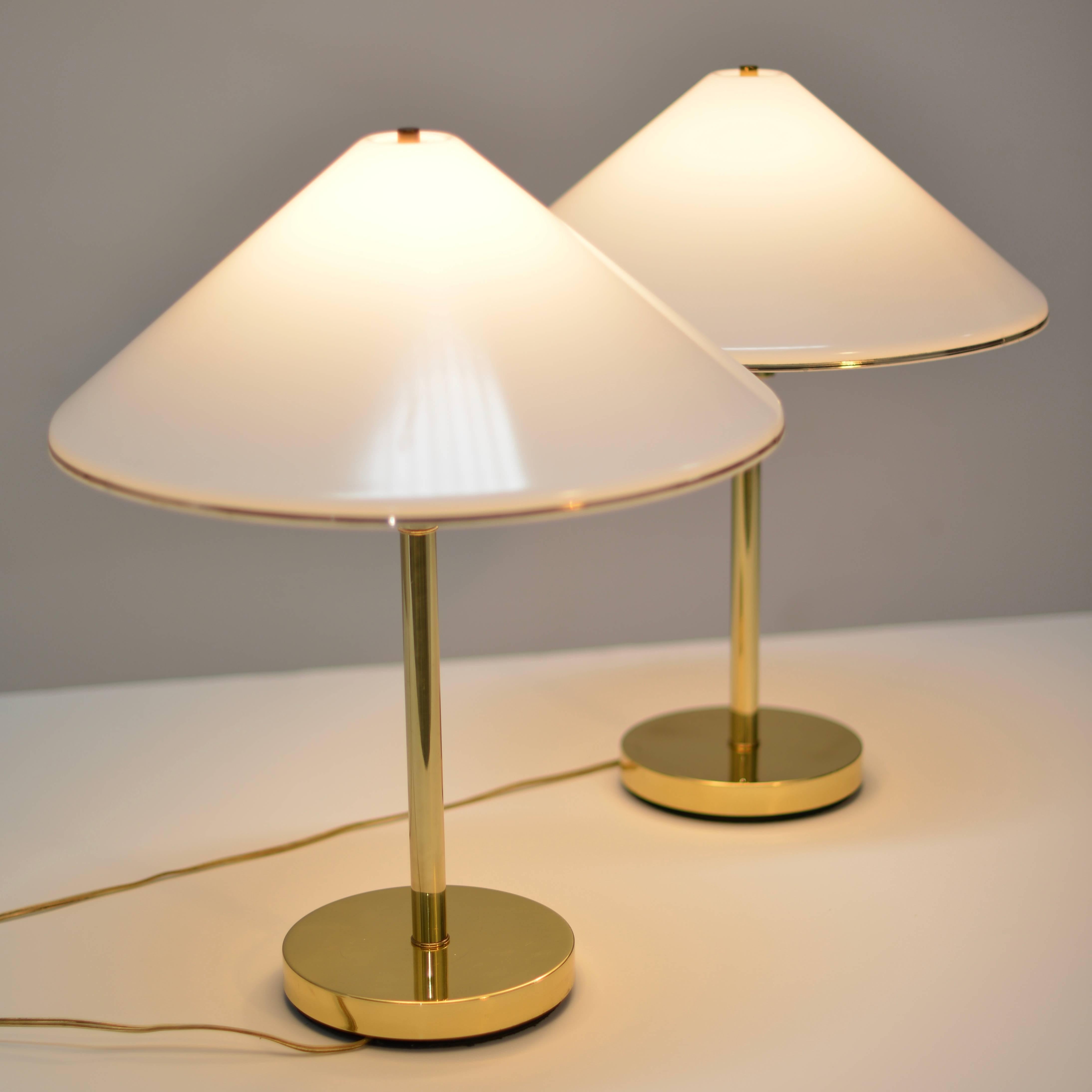 Mid-20th Century Pair of Koch and Lowy Brass Desk or Reading Lamps