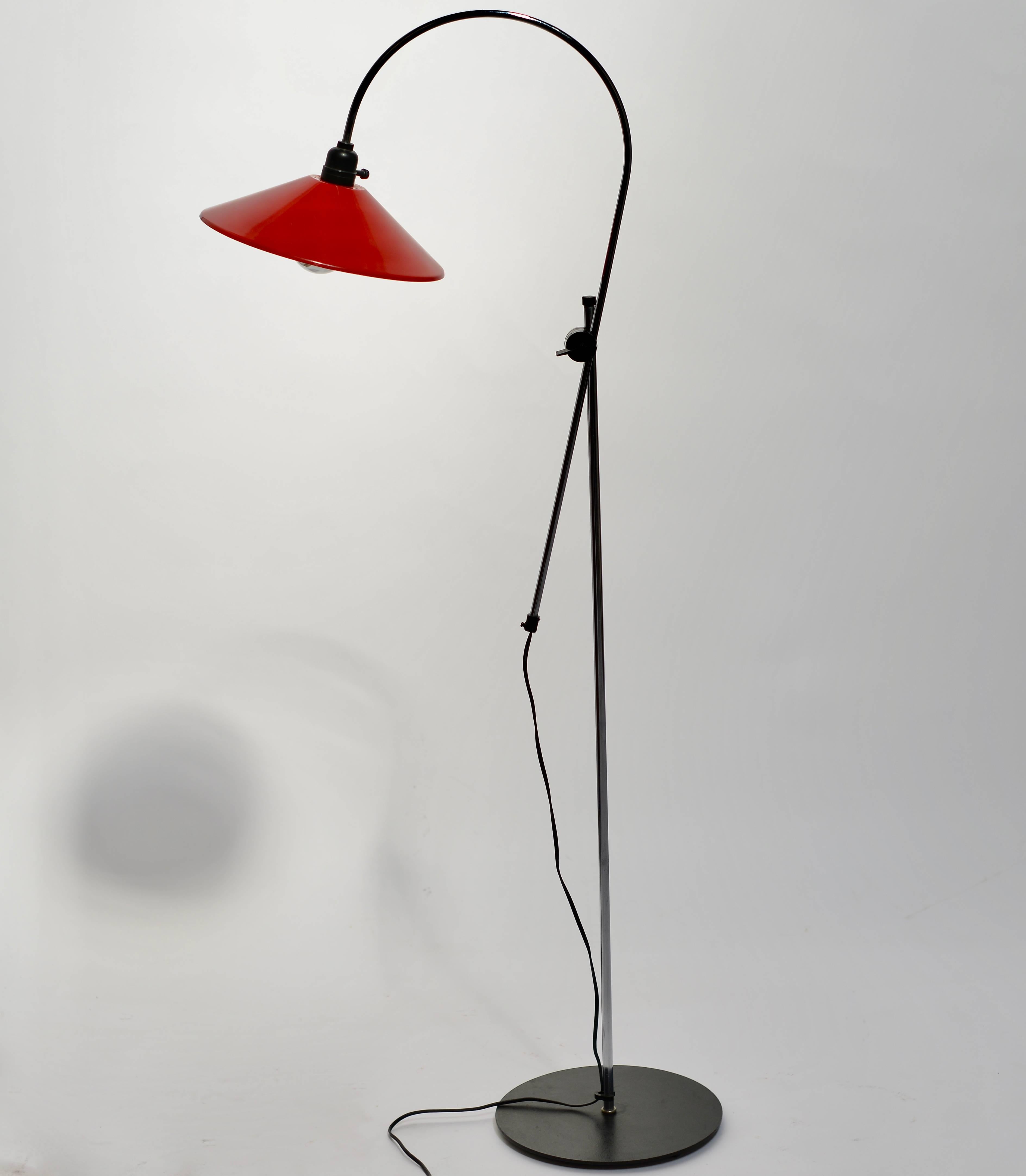 red and black floor lamp