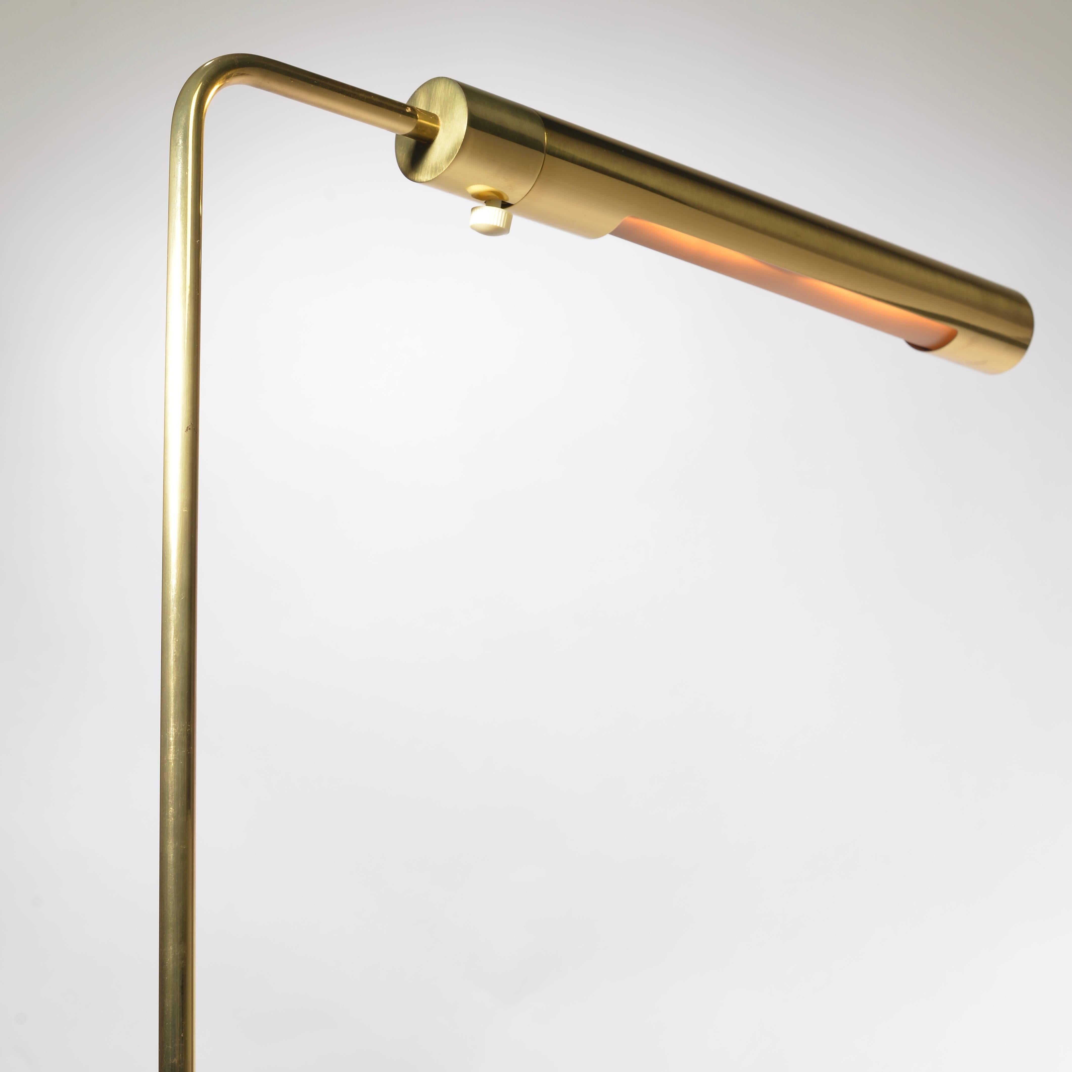 American Brass Swivel Floor Lamp by Casella For Sale