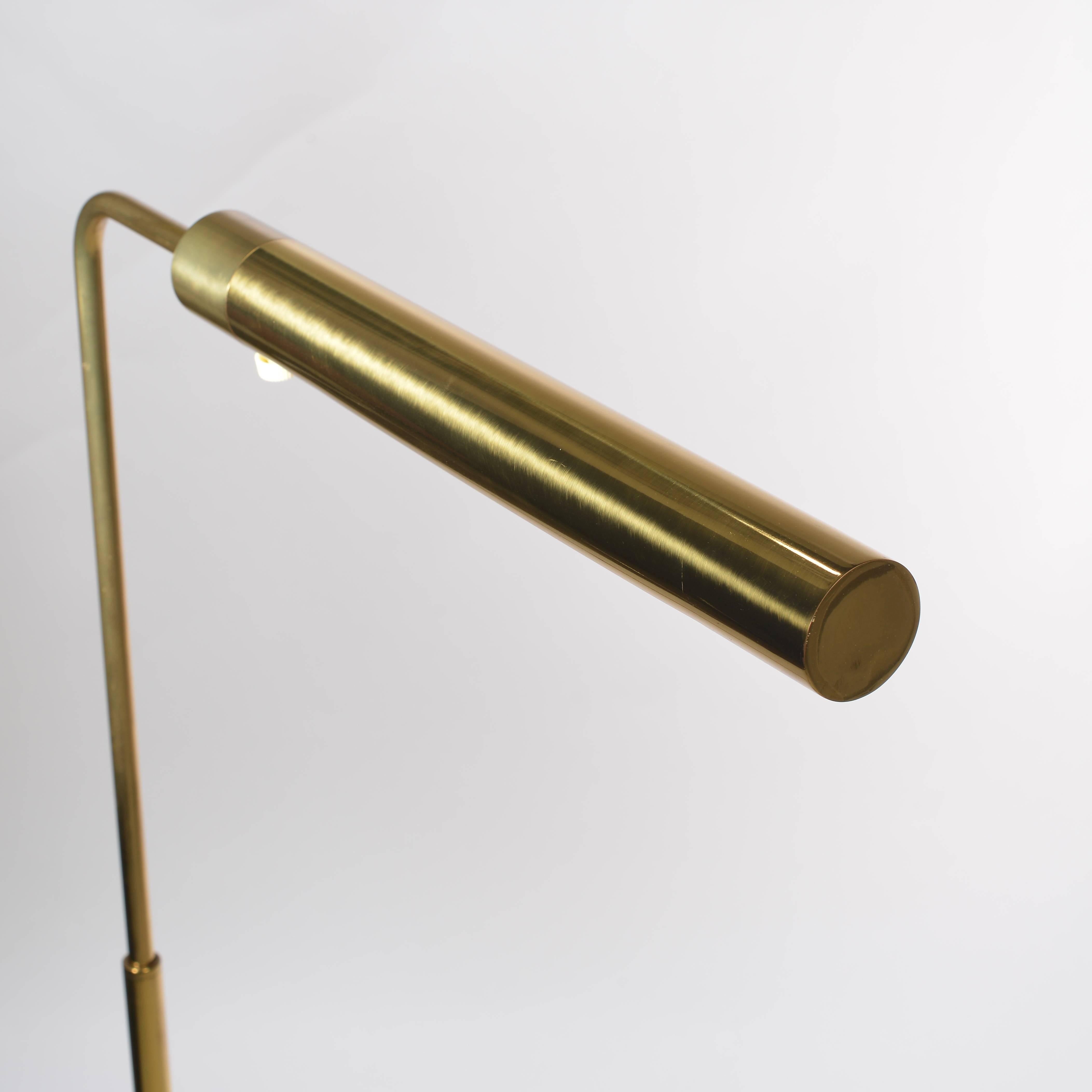Polished Brass Swivel Floor Lamp by Casella For Sale