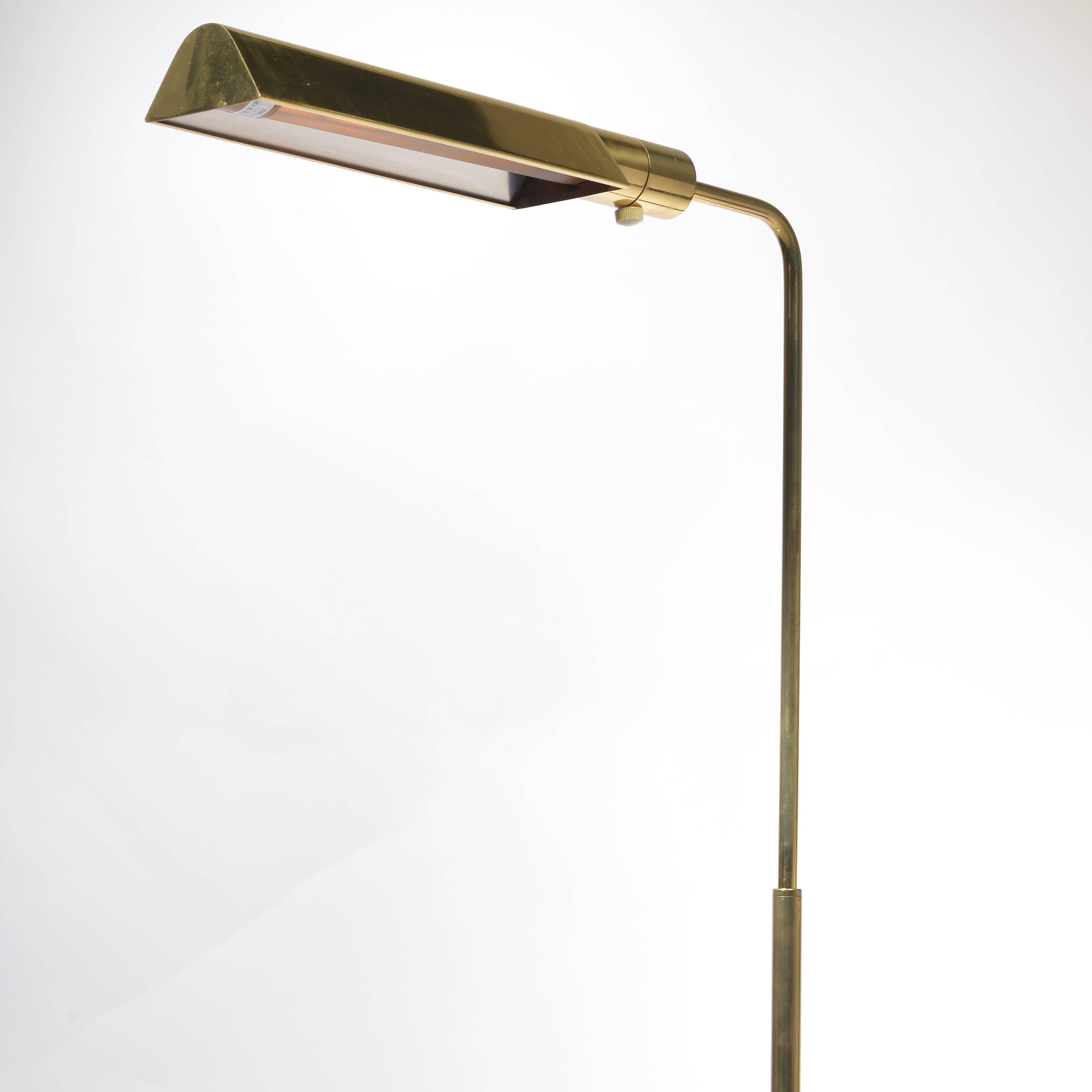 Late 20th Century Brass Swivel Floor Lamp by Casella with V-Base