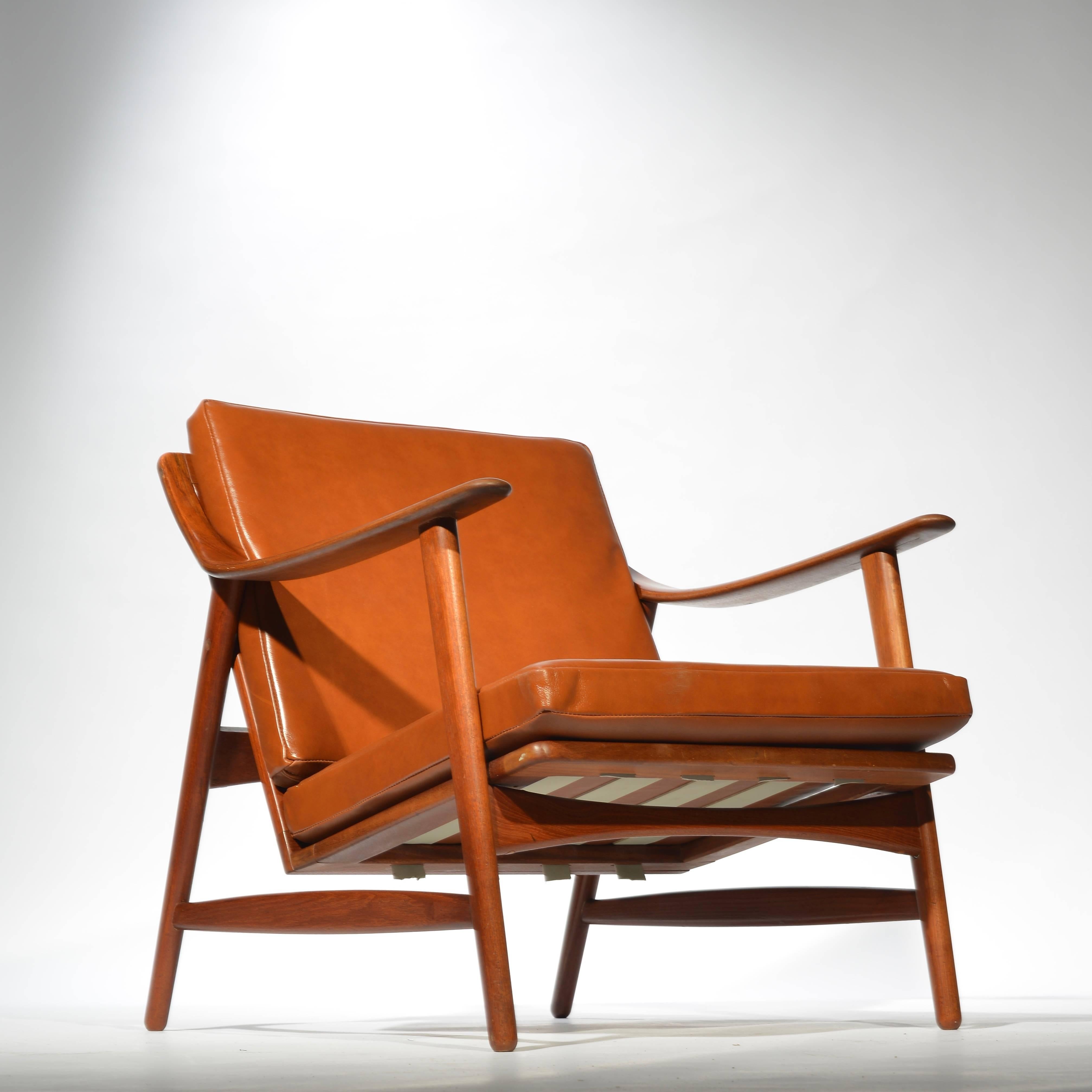 Arne Hovmand Olsen for Mogens Kold Lounge Chairs in Teak and Leather 1